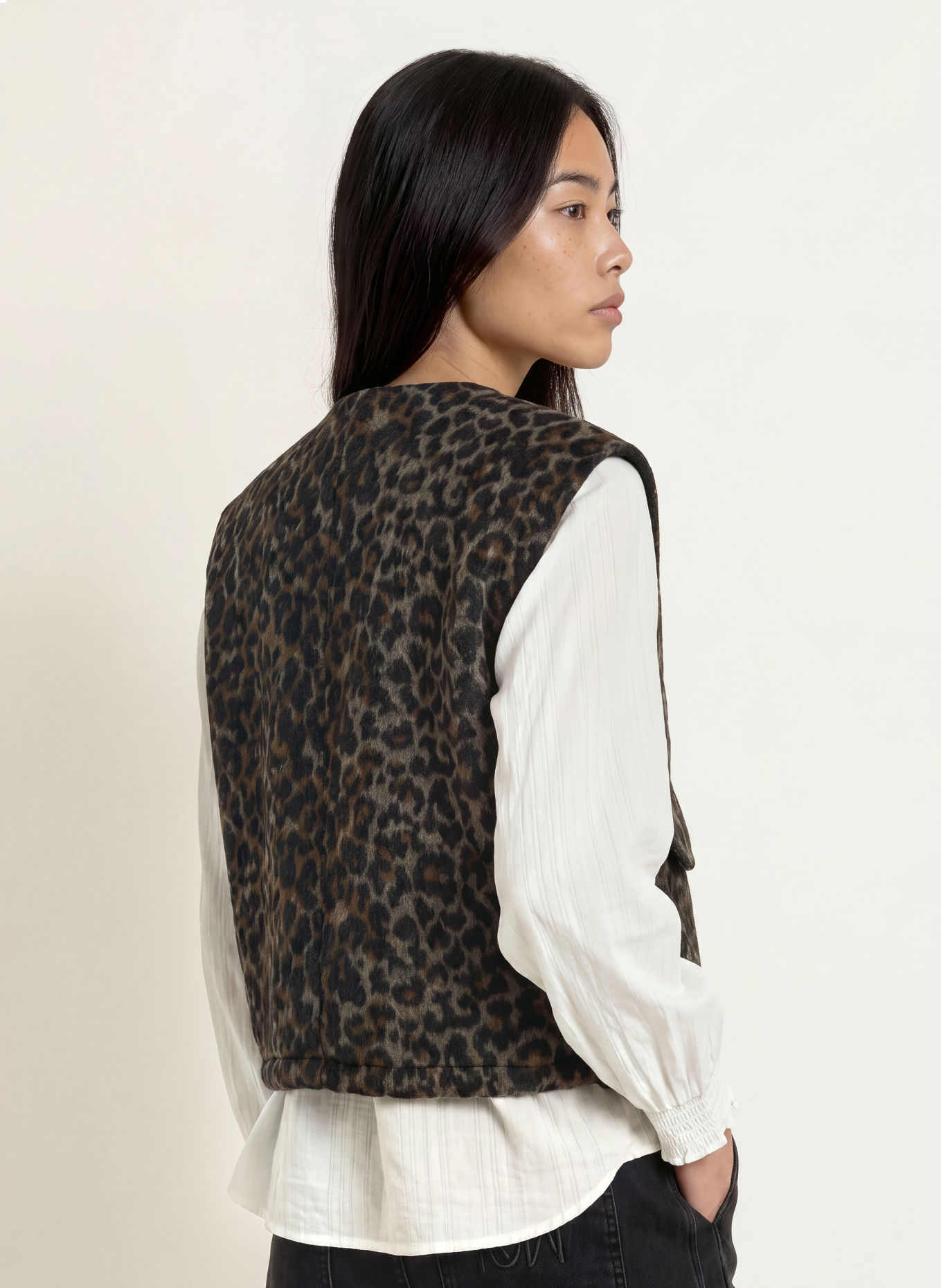 MOS MOSH Weste MMELISE: BEIGE / SCHWARZ