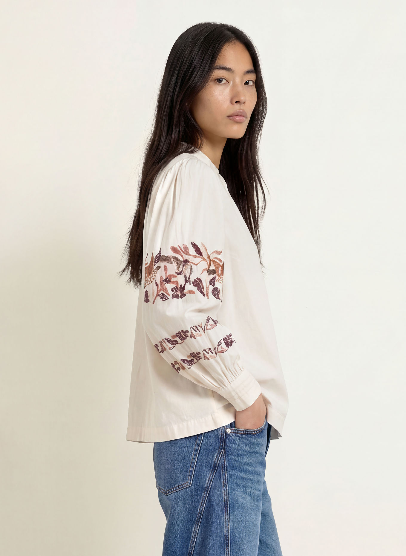 MOS MOSH Bluse MMNOTTO: WEISS / ALTROSA / DUNKELROT