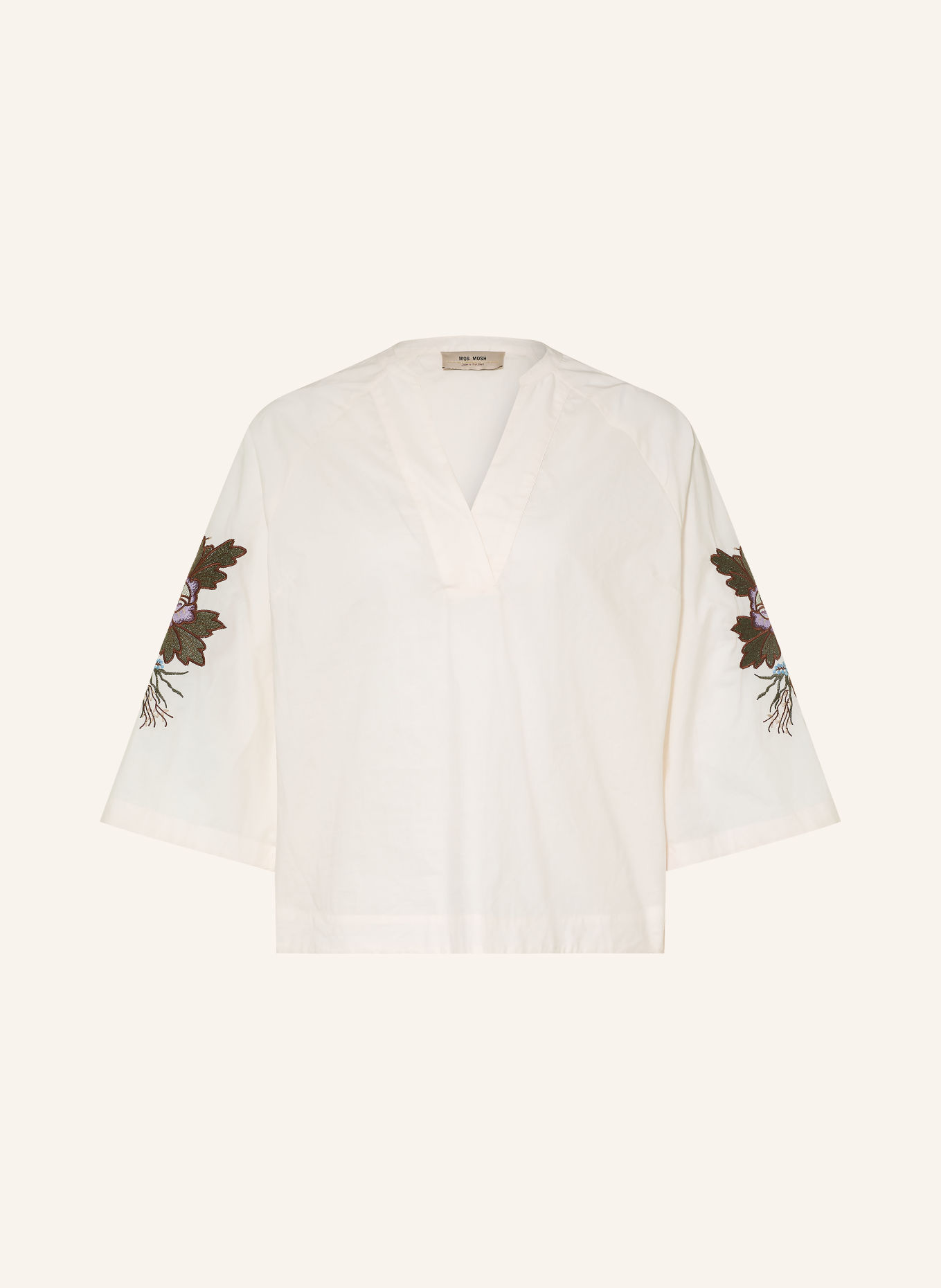 MOS MOSH MMALEYSA-blouseshirt met 3/4-mouwen: WIT / PAARS / GROEN