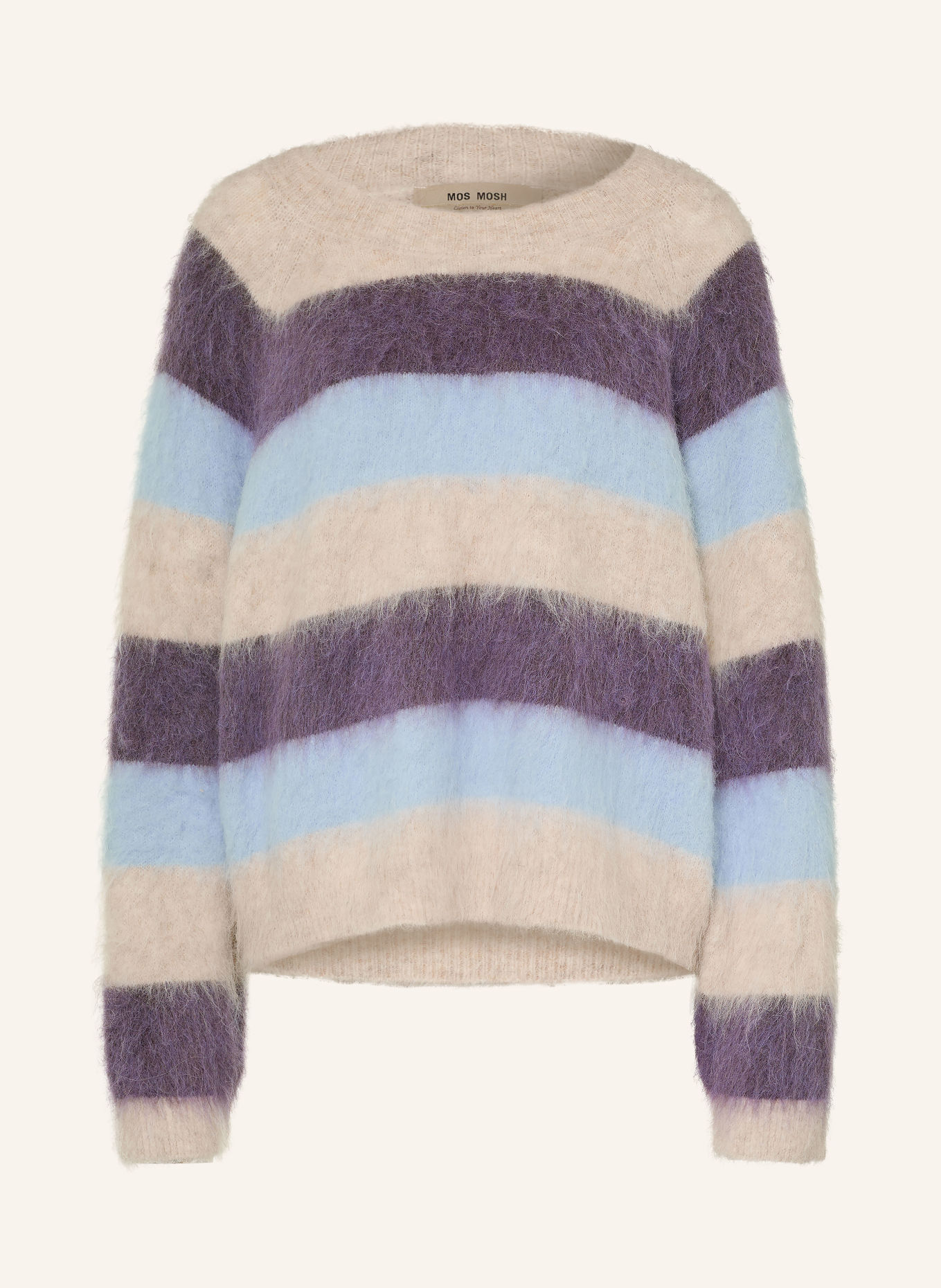 MOS MOSH Tröja MMSUVI med alpacka: LILA / BEIGE / LJUSBLÅ