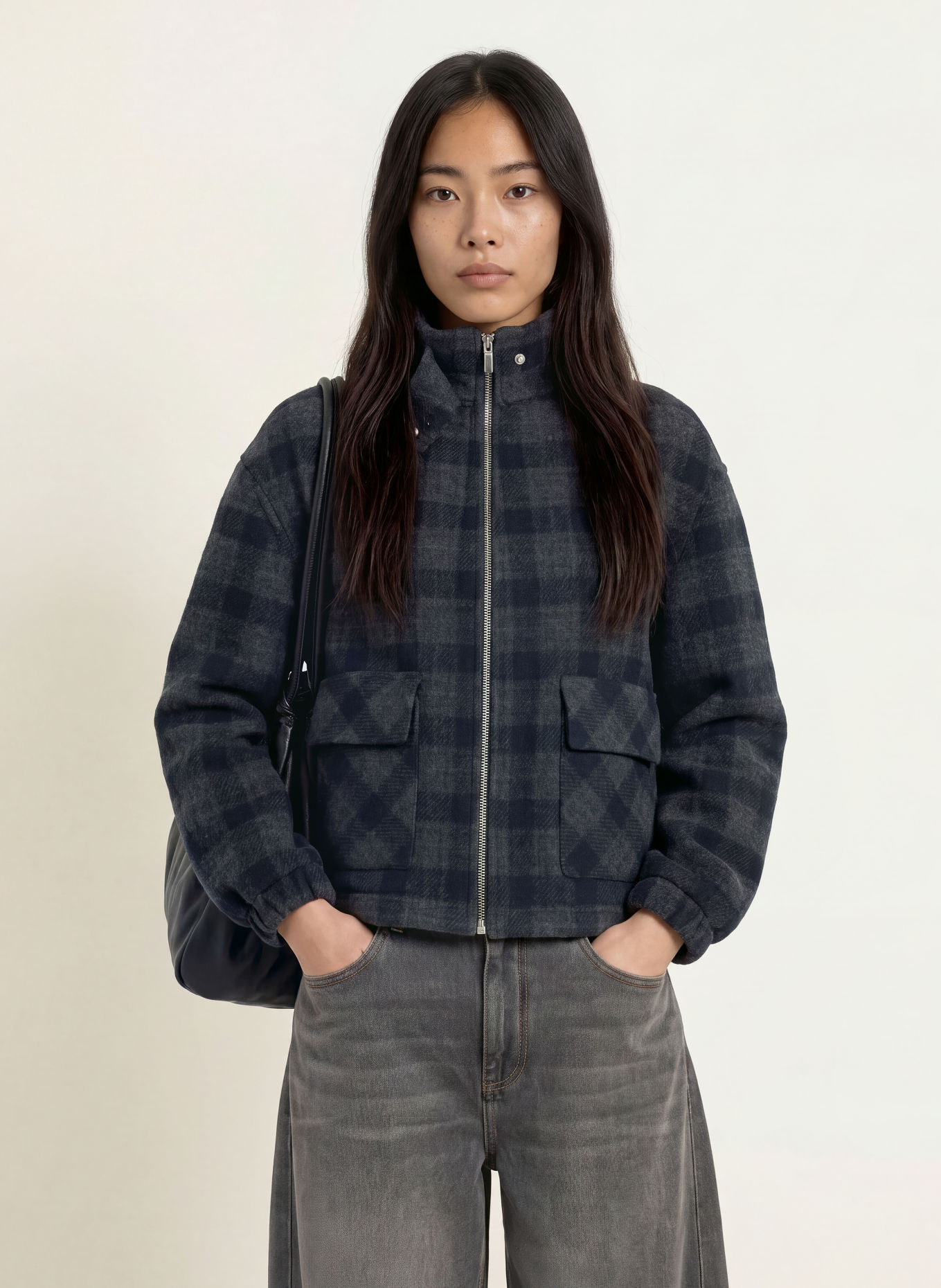 MOS MOSH Blouson MMCAMILLE: DUNKELBLAU / DUNKELGRAU / BLAU