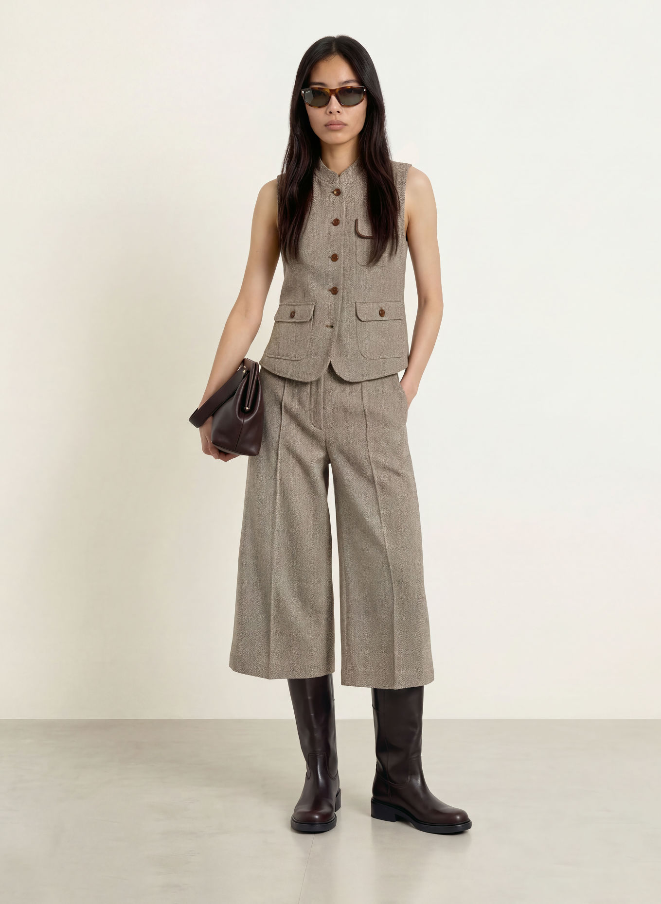 MOS MOSH Culotte MMCORINNE: BRUIN / CRÈME