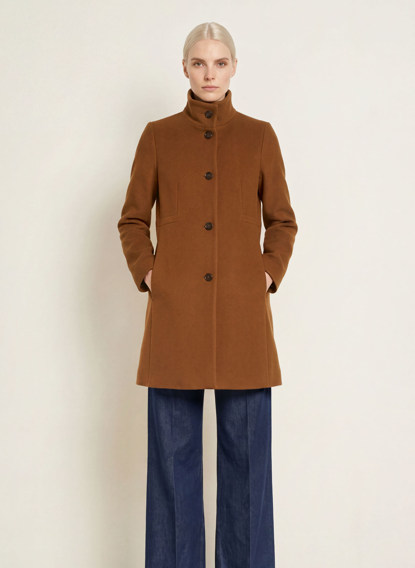 CINQUE CIMINORA Wool coat: BROWN