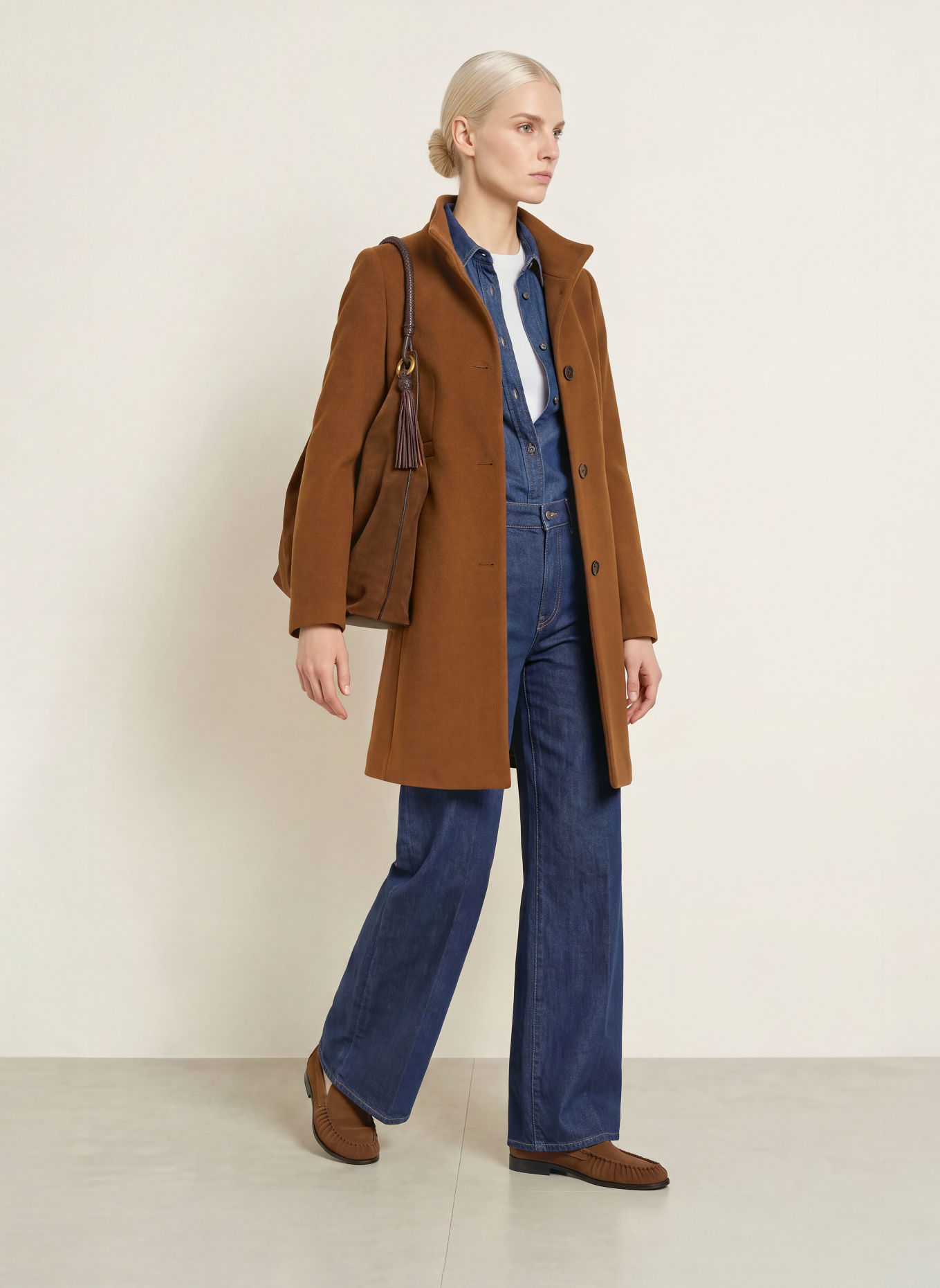 CINQUE CIMINORA Wool coat: BROWN