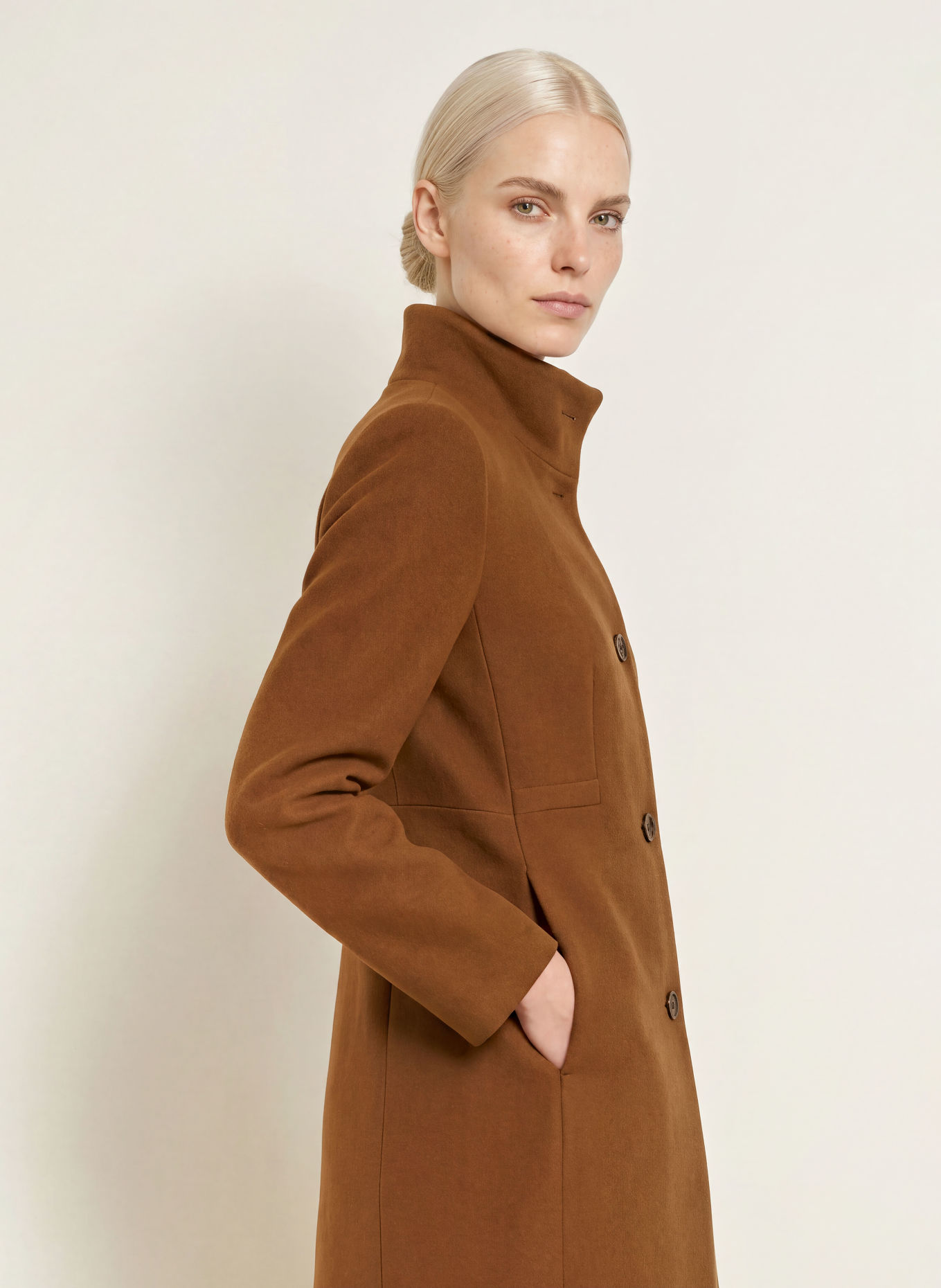 CINQUE CIMINORA Wool coat: BROWN