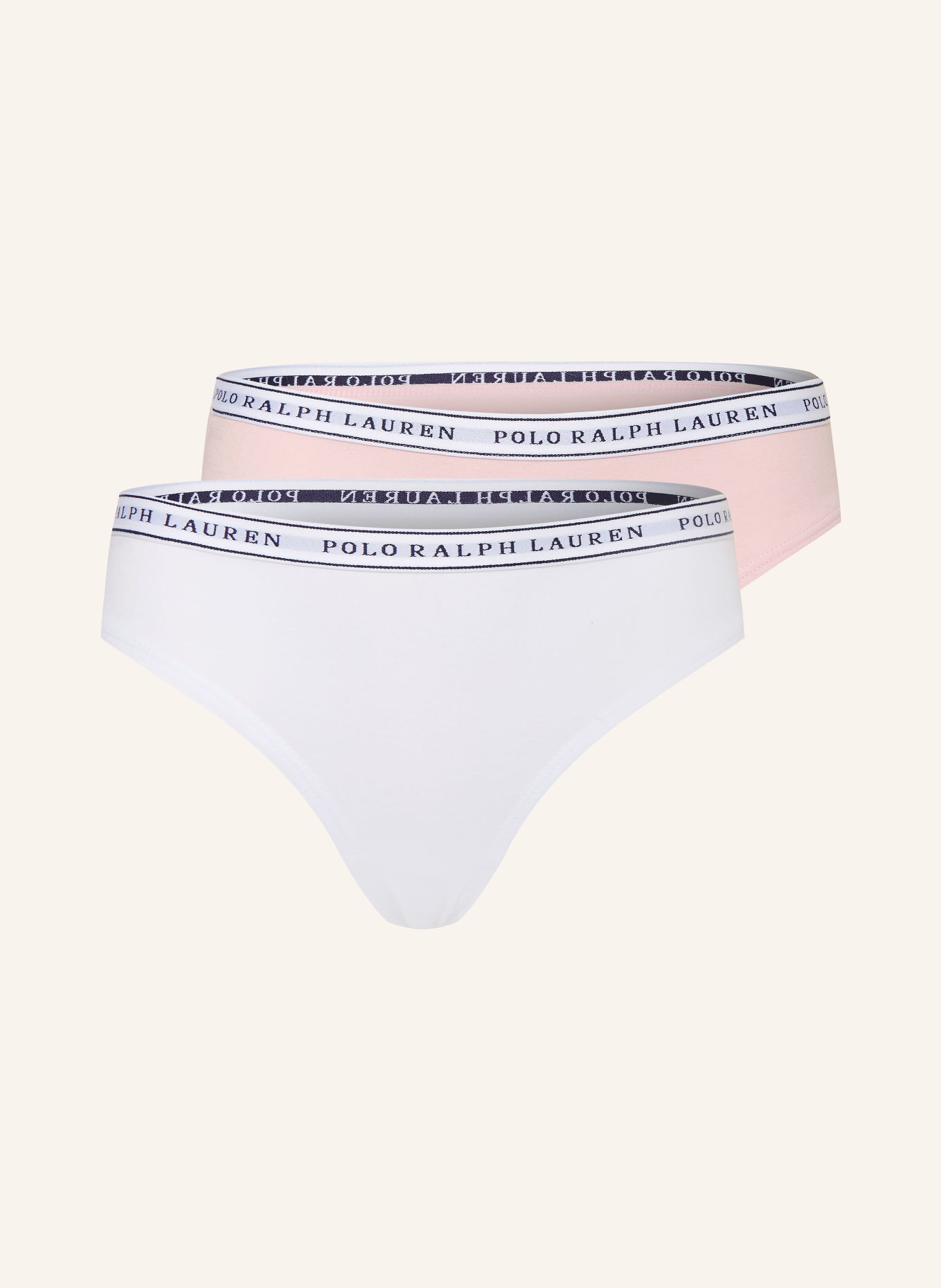 POLO RALPH LAUREN 2-Pack Slips: WHITE / PINK / BLACK