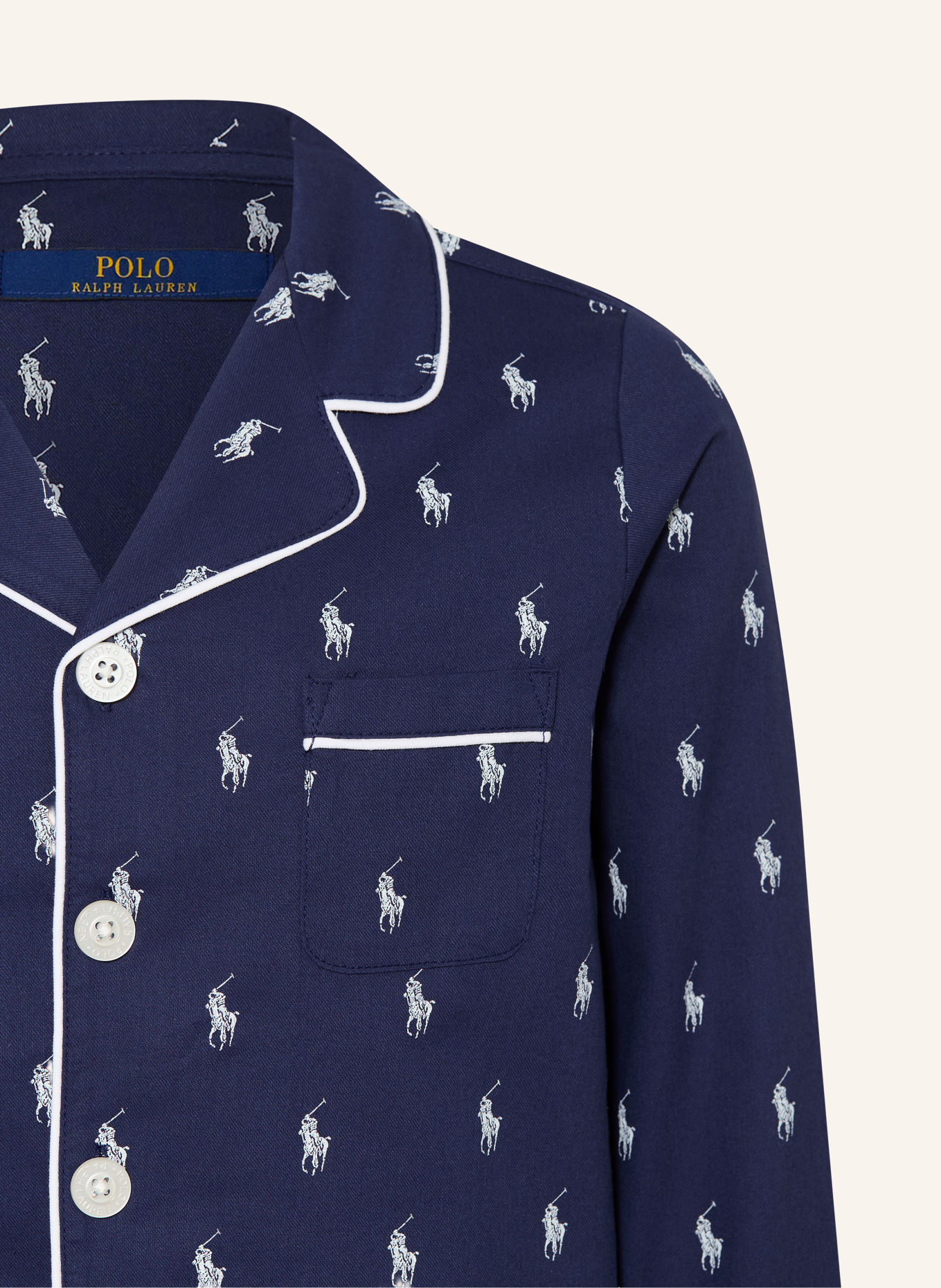 POLO RALPH LAUREN Pajamas: DARK BLUE / WHITE
