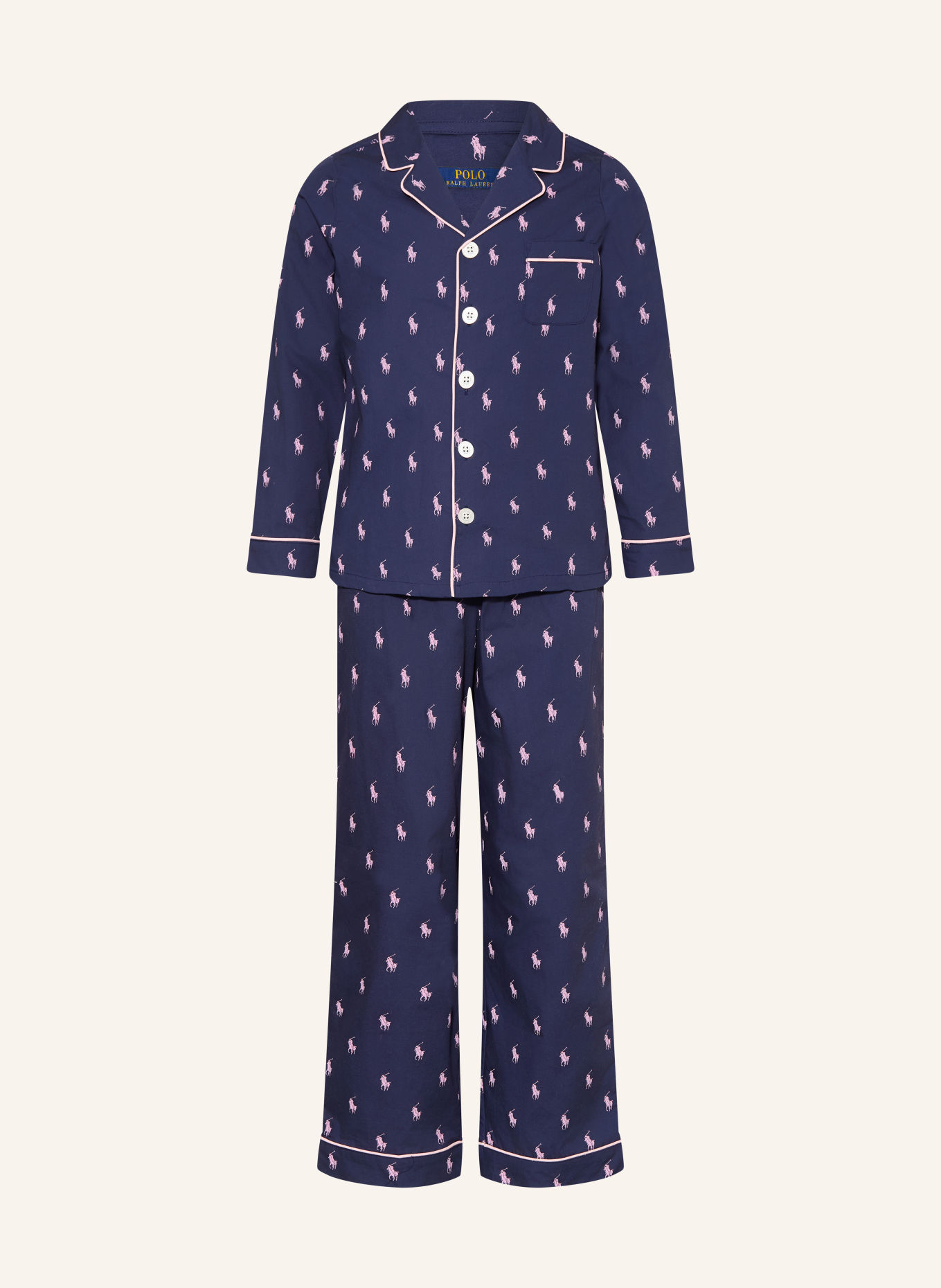 POLO RALPH LAUREN Pyjama: DONKERBLAUW / ROZE