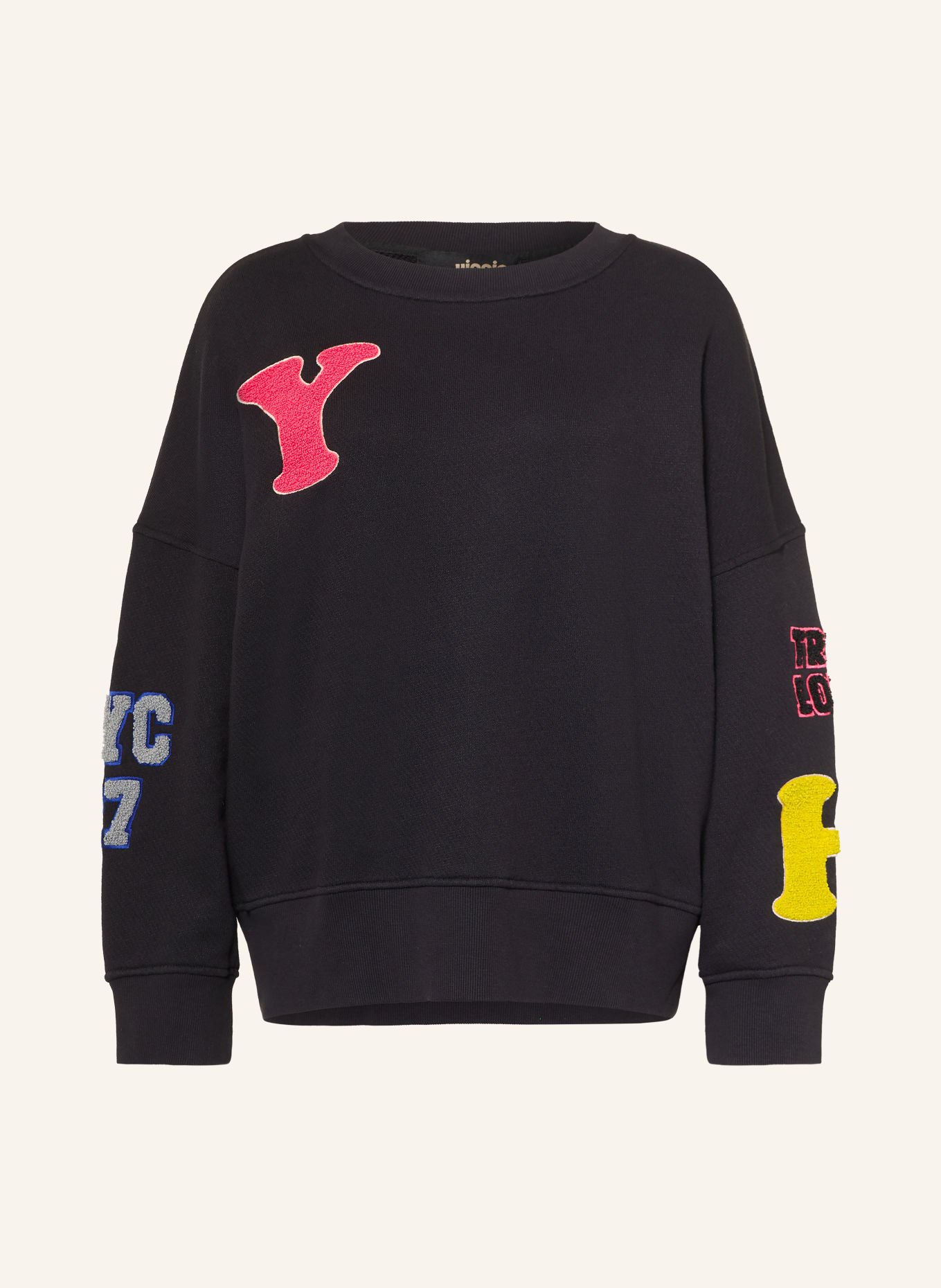 yippie hippie Sweatshirt: ZWART / ROZE / GEEL