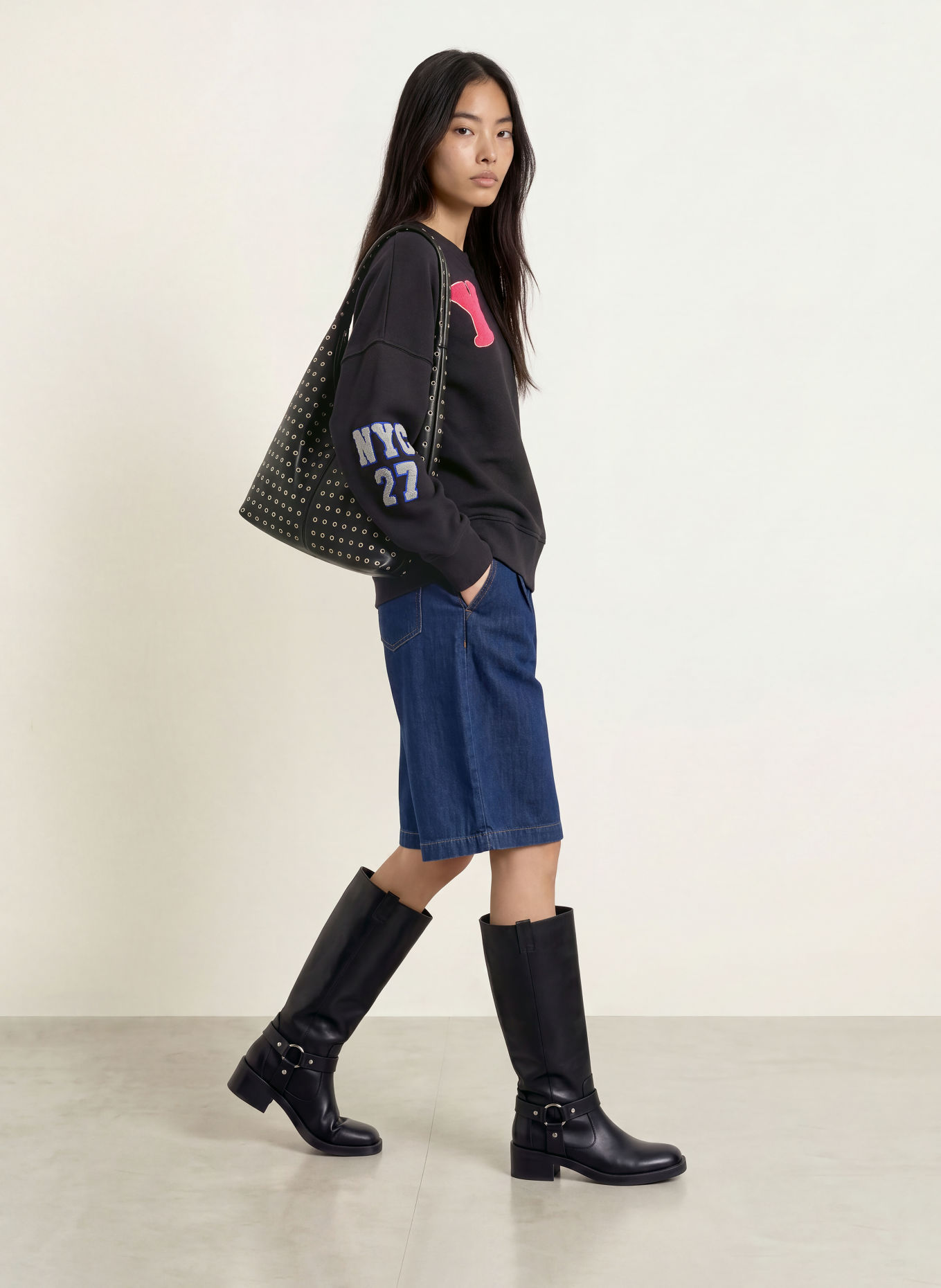 yippie hippie Sweatshirt: ZWART / ROZE / GEEL