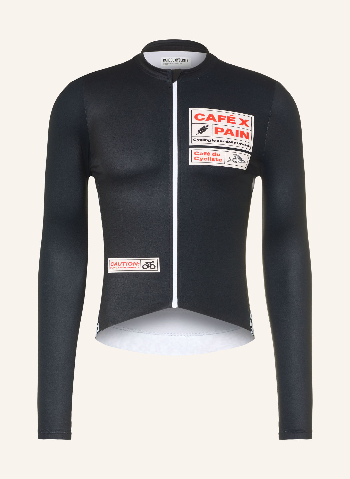 CAFÉ DU CYCLISTE Fietstricot CONSTANCE PAIN: ZWART
