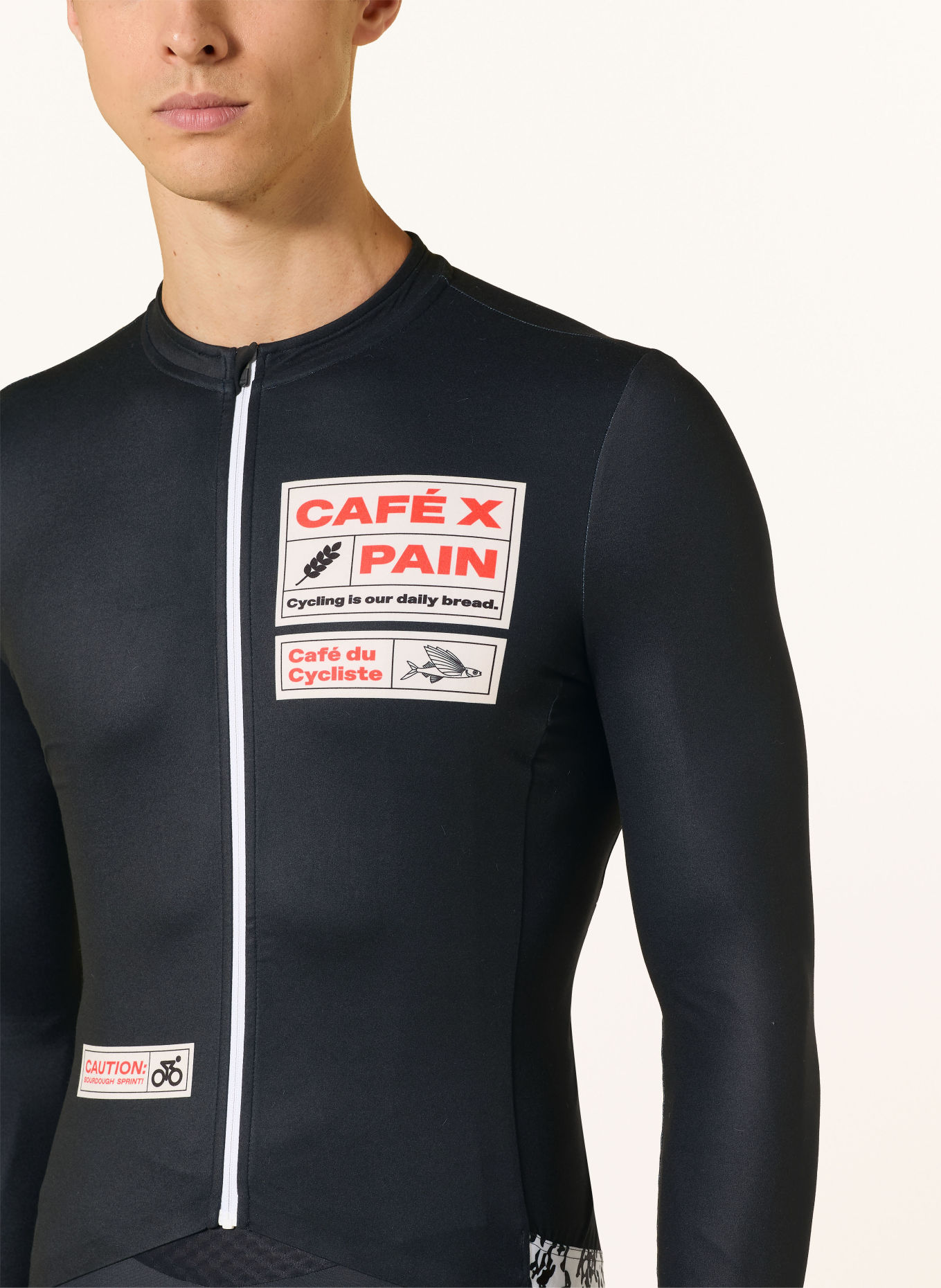 CAFÉ DU CYCLISTE Fietstricot CONSTANCE PAIN: ZWART