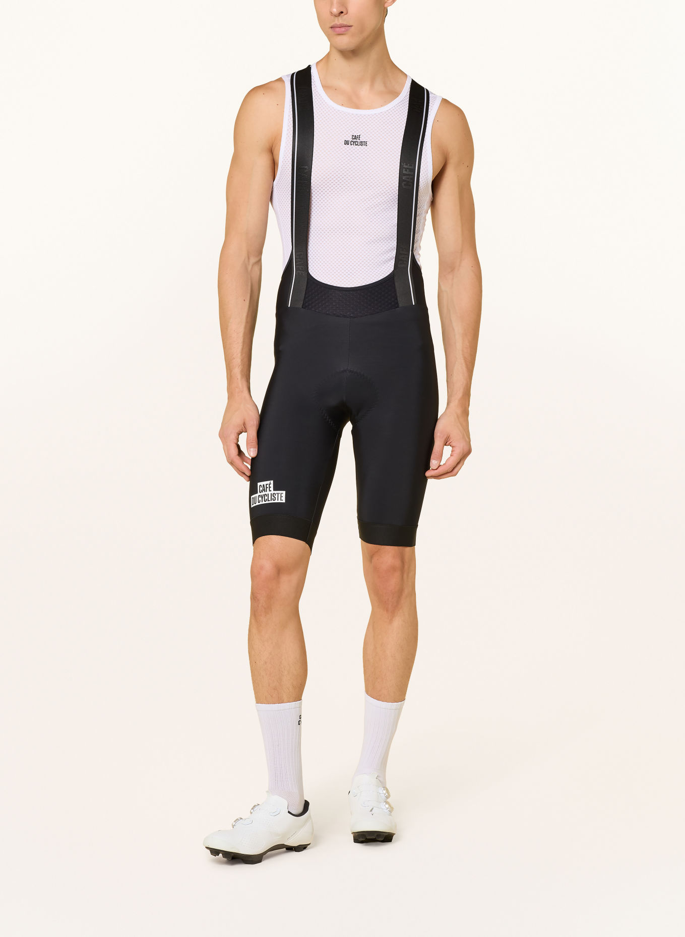 CAFÉ DU CYCLISTE Fietsbroek CECILE met bretels en zeem: ZWART