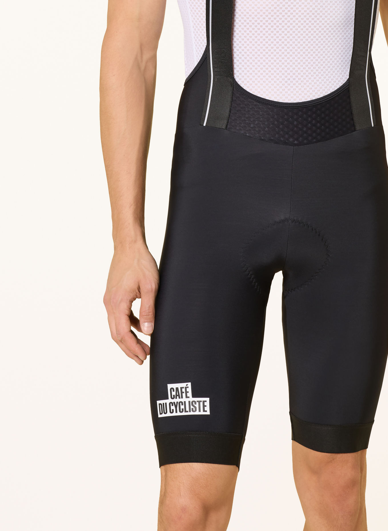 CAFÉ DU CYCLISTE Fietsbroek CECILE met bretels en zeem: ZWART
