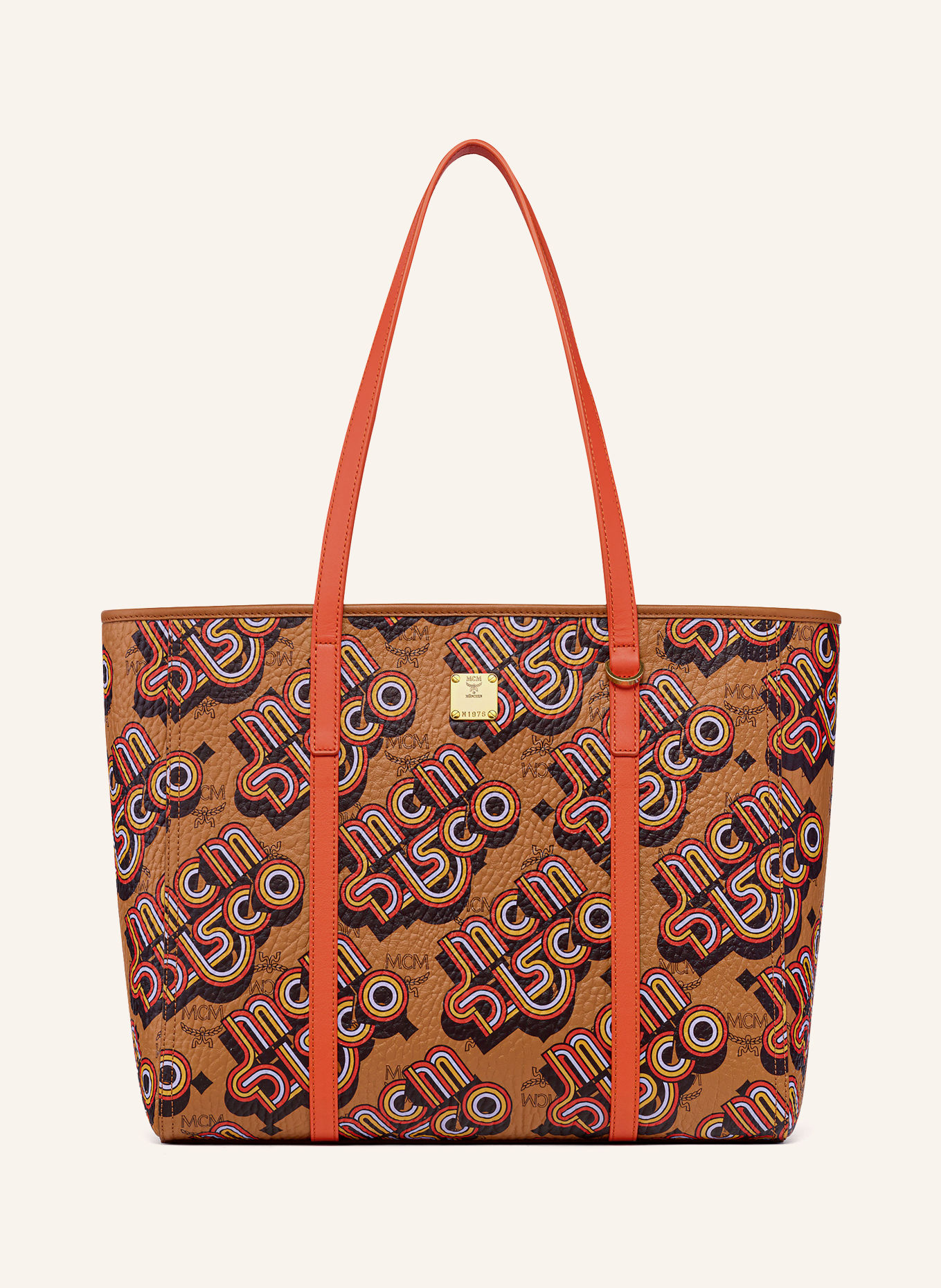 MCM Shopper TONI VISETOS MEDIUM: COGNAC / ORANGE / DUNKELGELB