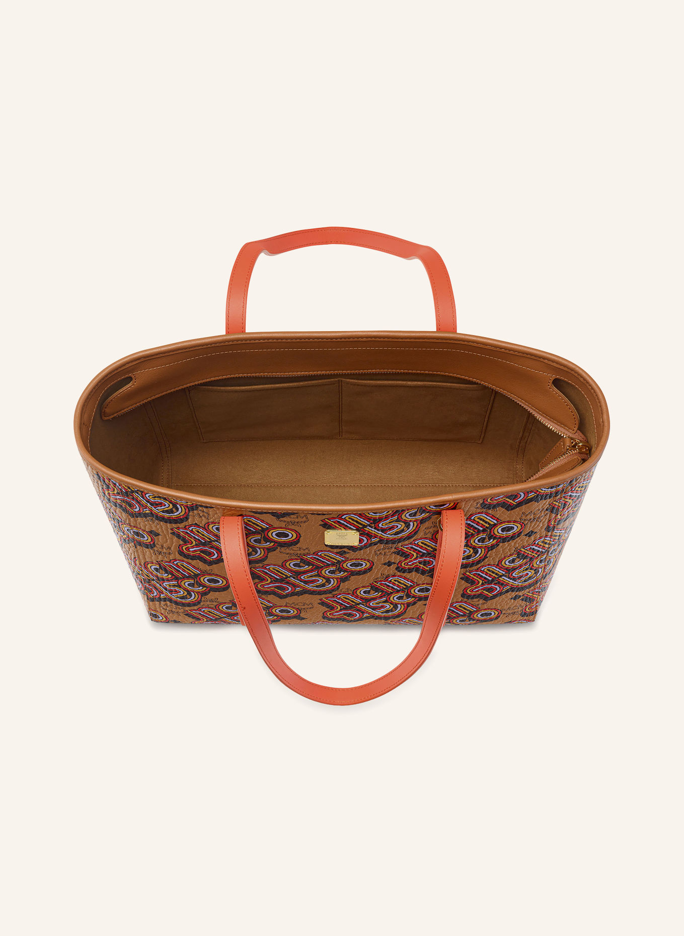 MCM Shopper TONI VISETOS MEDIUM: COGNAC / ORANGE / DUNKELGELB