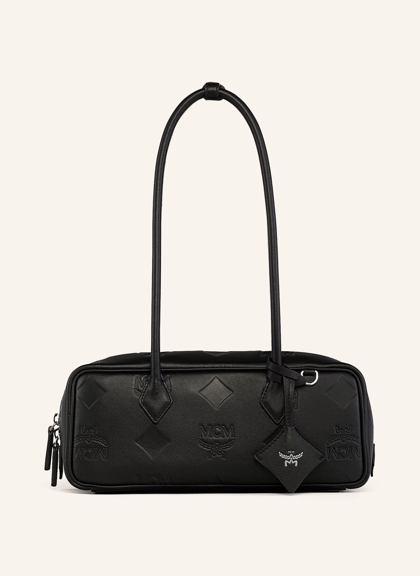 MCM AREN Shoulder Bag: BLACK / SILVER