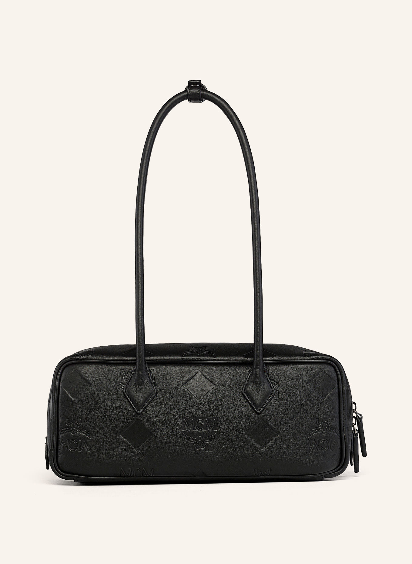 MCM AREN Shoulder Bag: BLACK / SILVER