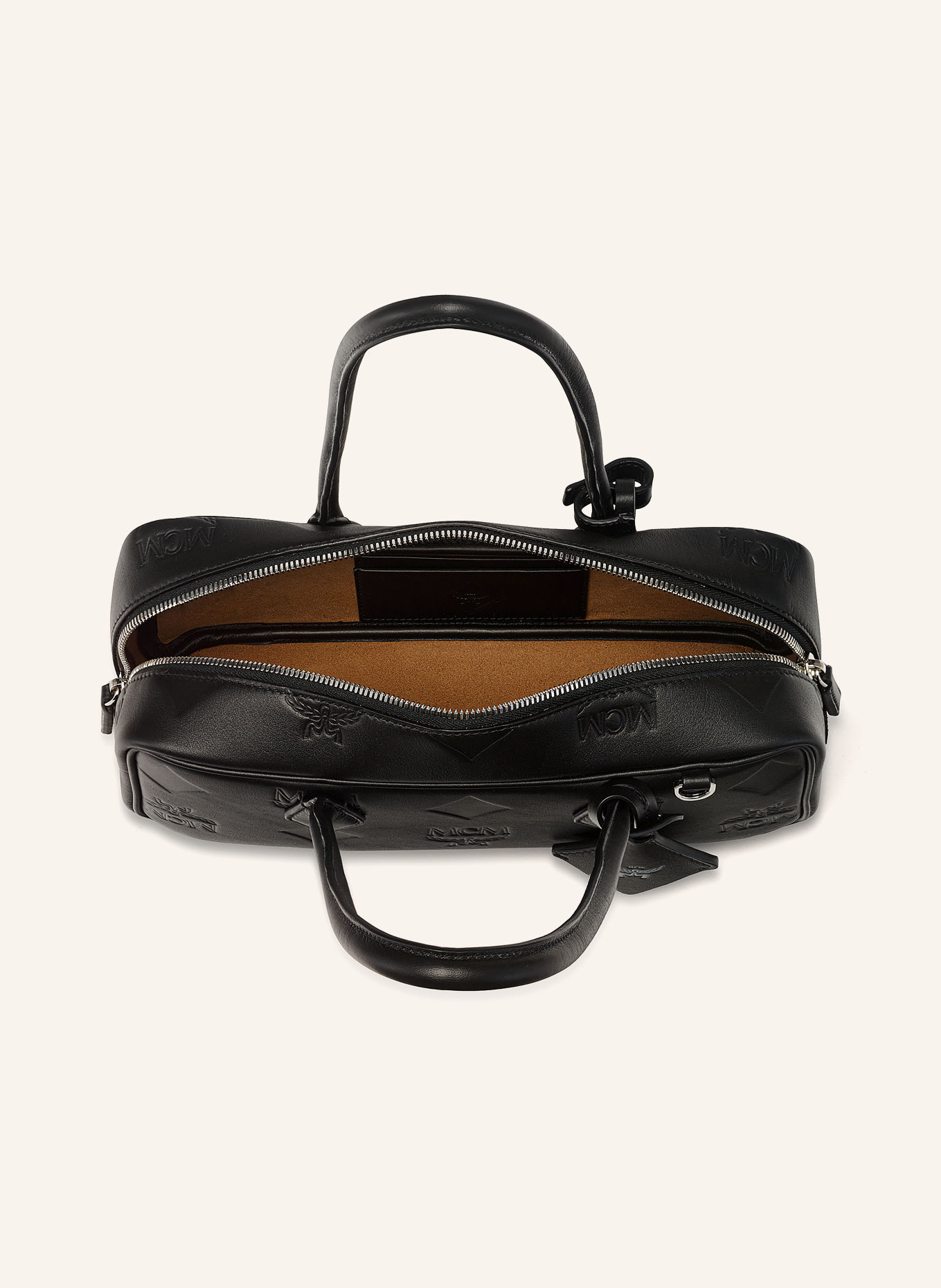 MCM AREN Shoulder Bag: BLACK / SILVER