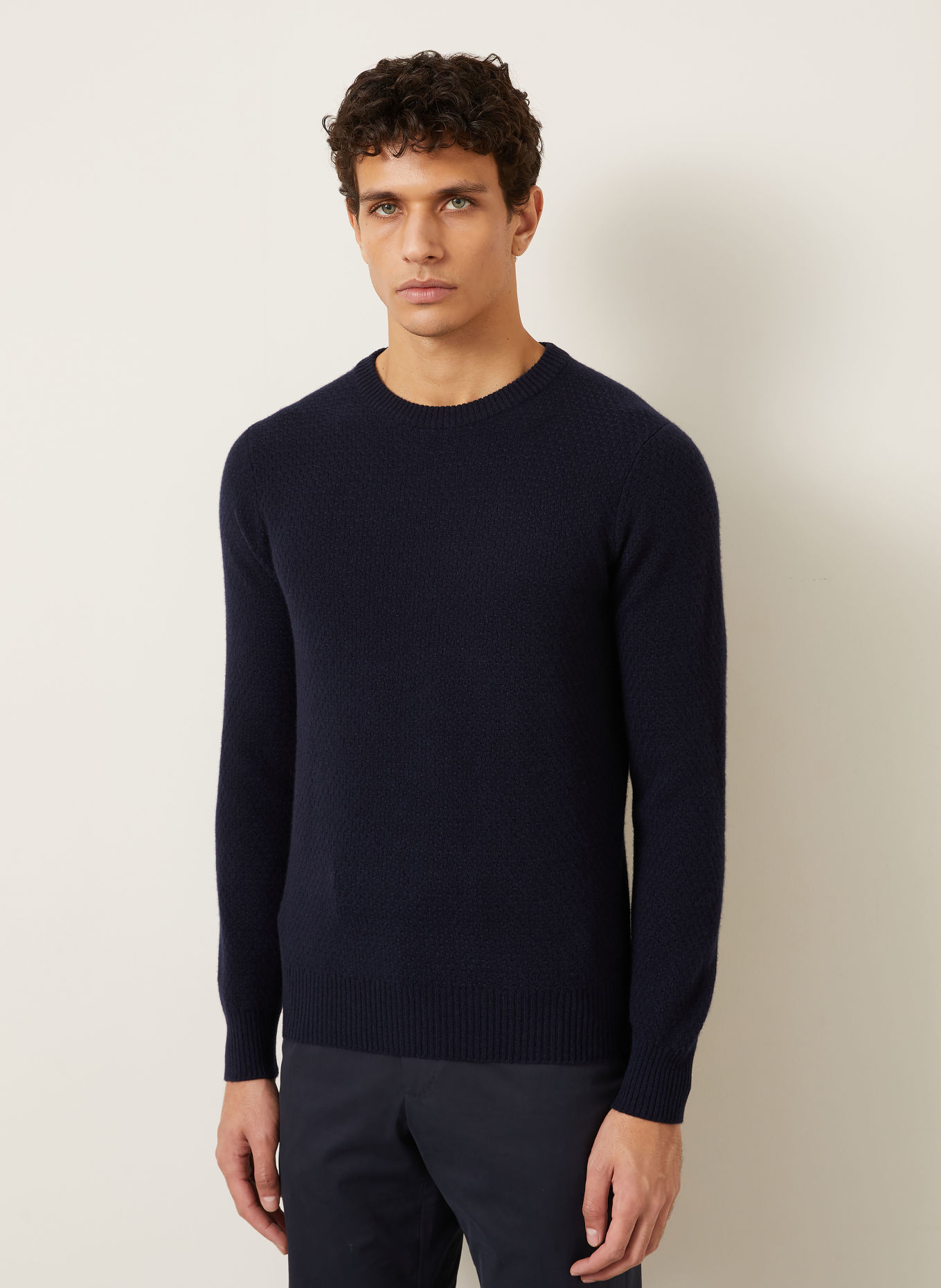 FIORONI Kasjmiertrui: DONKERBLAUW