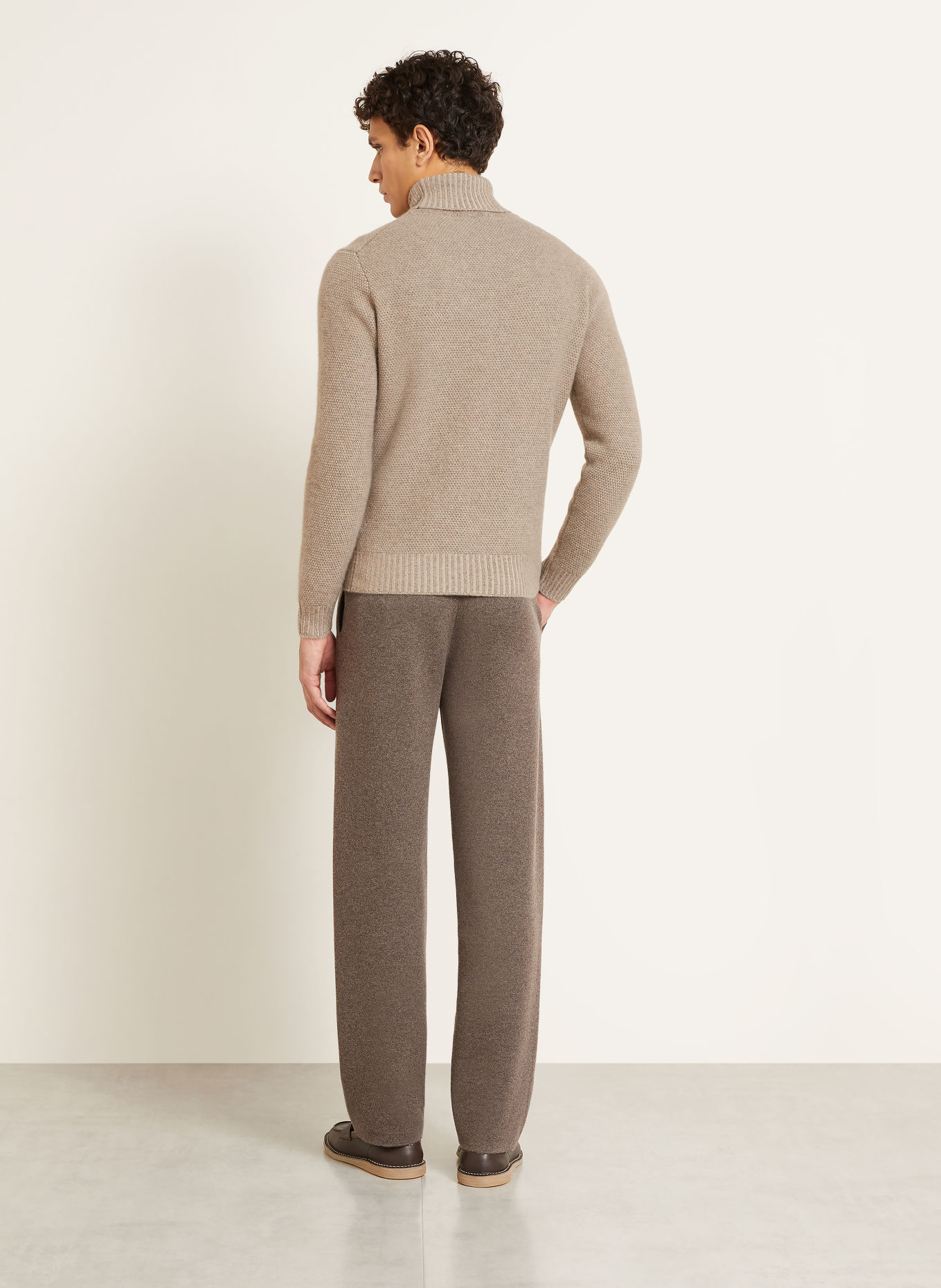 FIORONI Coltrui met col van kasjmier: TAUPE
