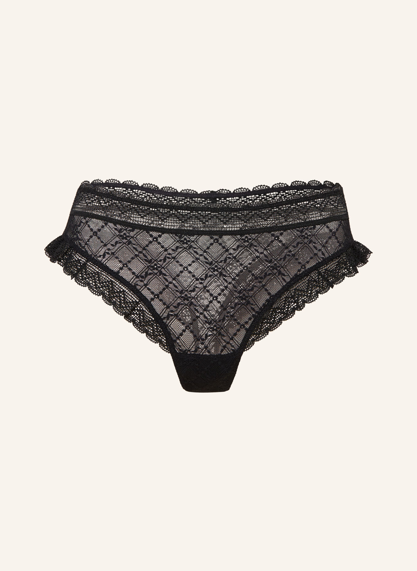 ERES String mit Rüschen: SCHWARZ