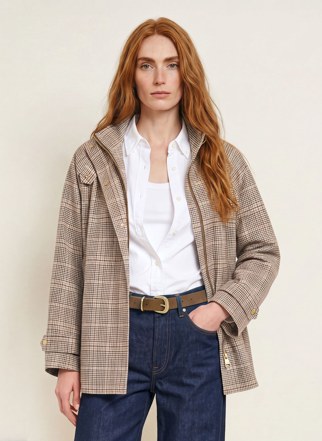 TOMMY HILFIGER Płaszcz: SZAROBRĄZOWY / BRĄZOWY / CZARNY