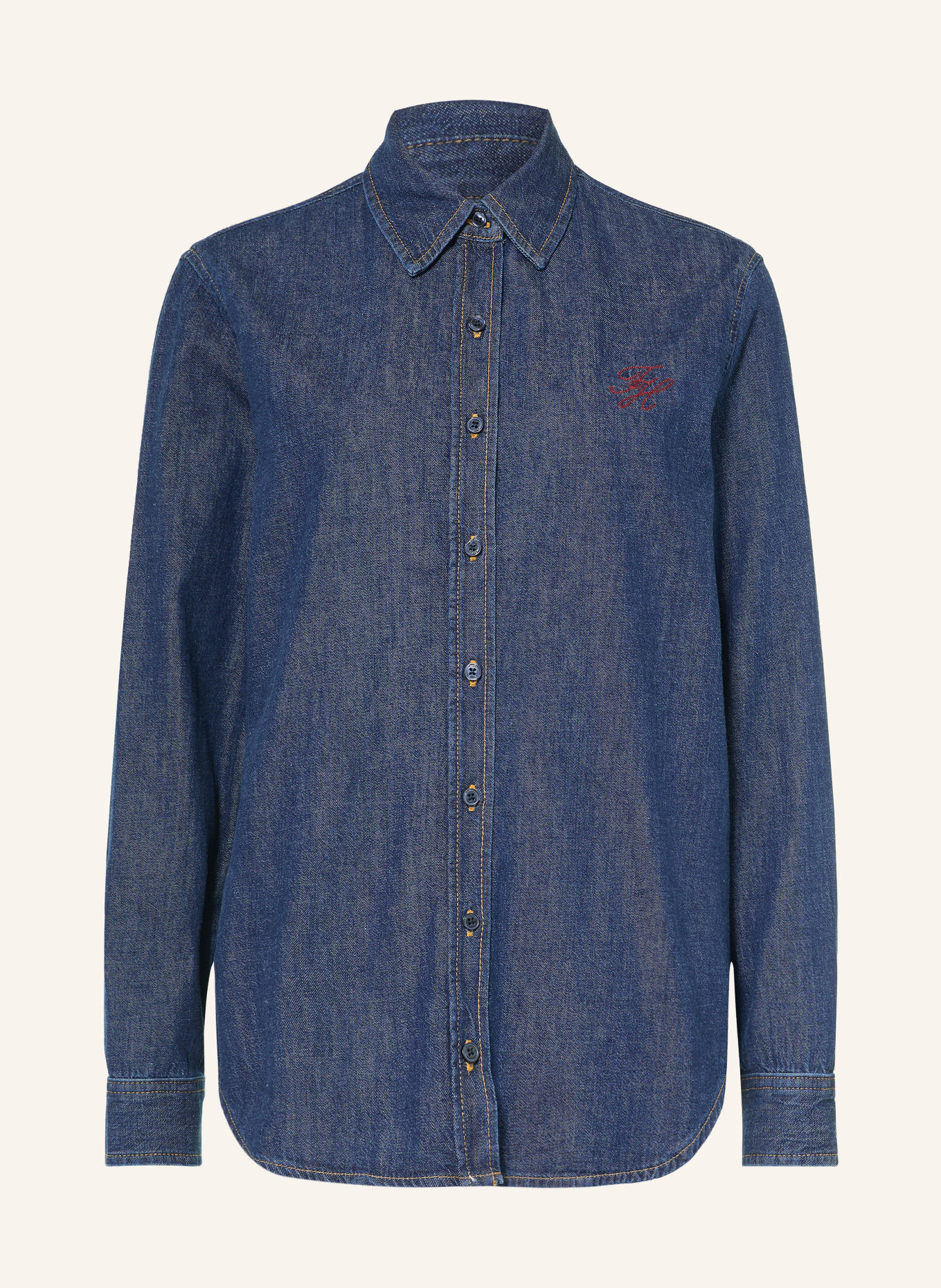 TOMMY HILFIGER Denimblouse: DONKERBLAUW
