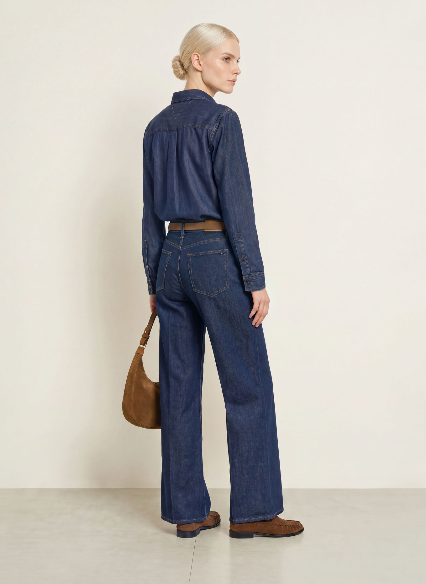 TOMMY HILFIGER Denimblouse: DONKERBLAUW