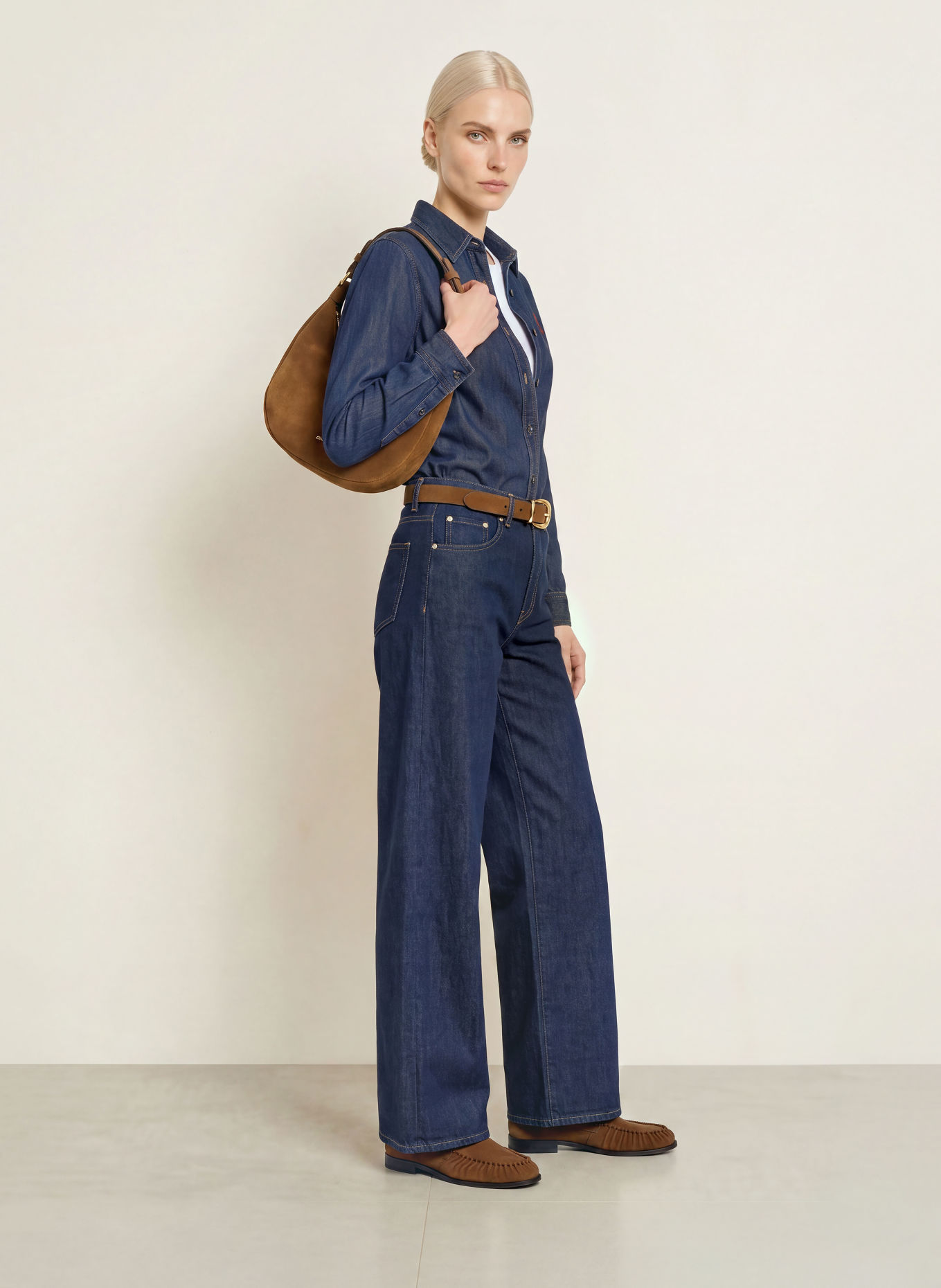 TOMMY HILFIGER Denimblouse: DONKERBLAUW