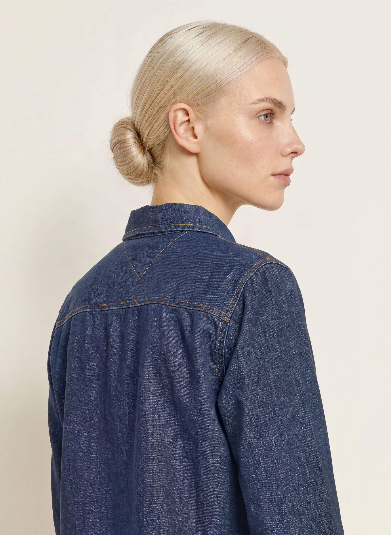 TOMMY HILFIGER Denimblouse: DONKERBLAUW