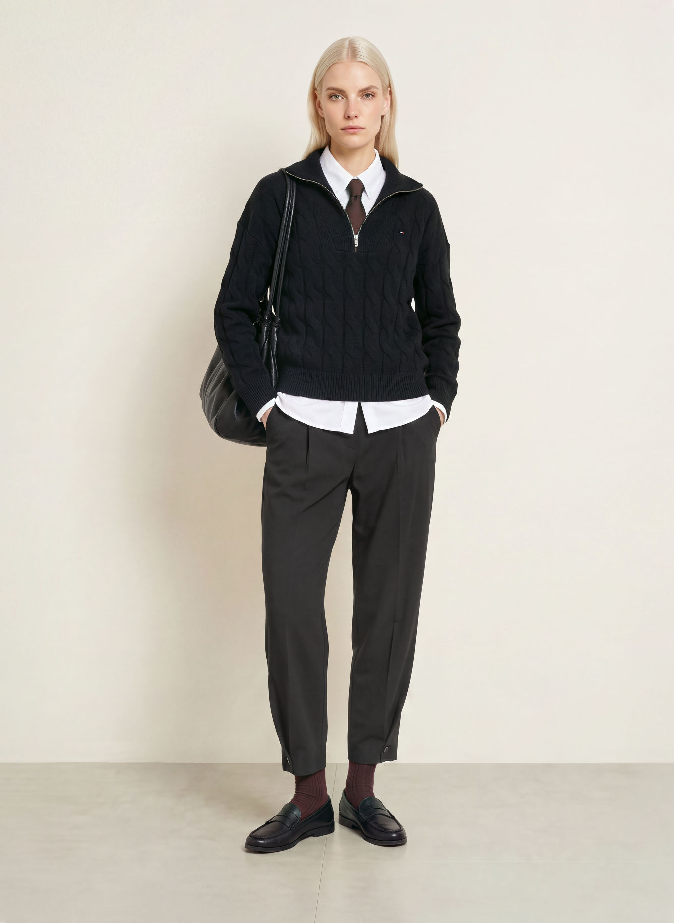 TOMMY HILFIGER Broek: ZWART