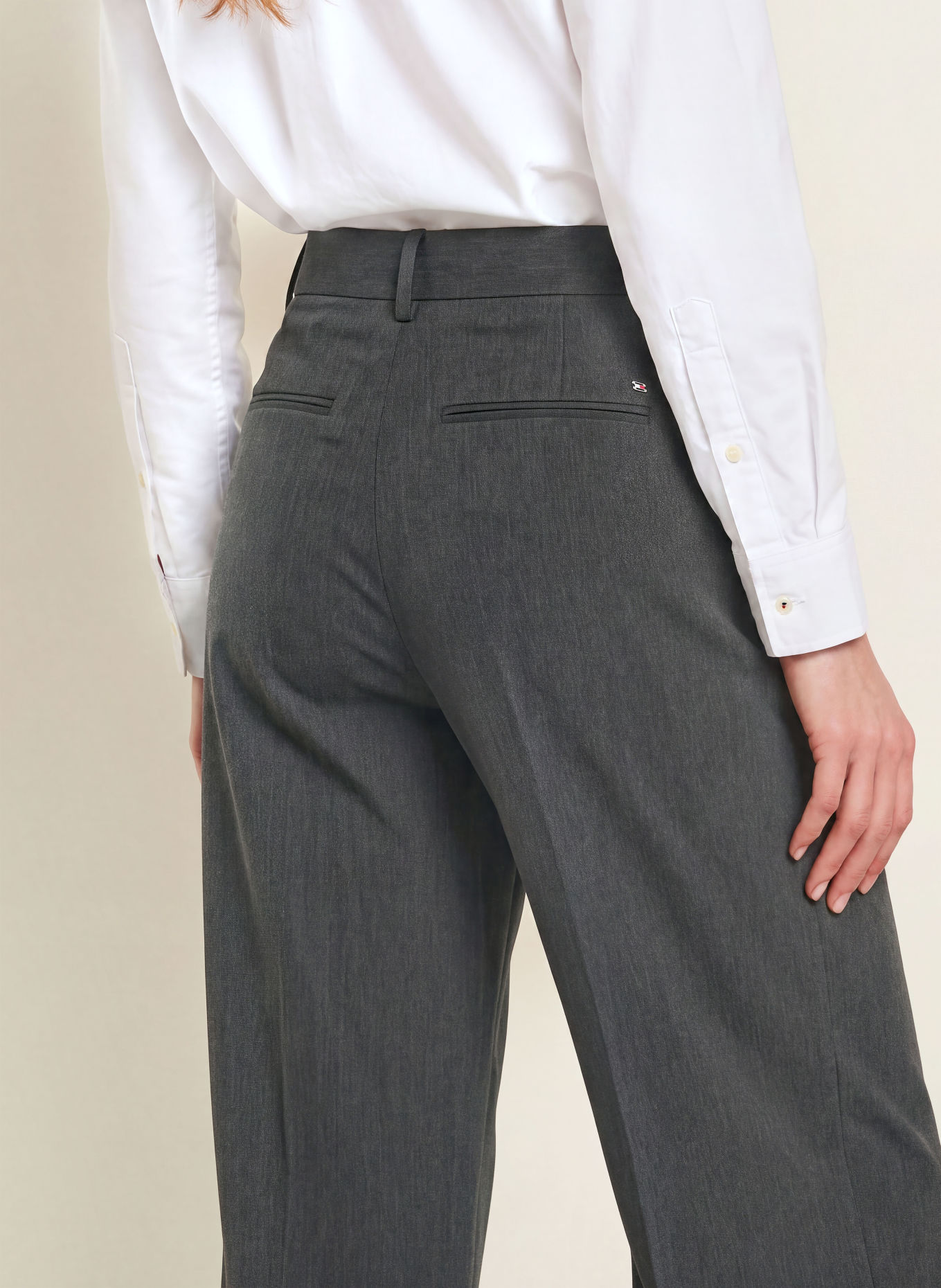 TOMMY HILFIGER Wide-leg trousers: DARK GRAY
