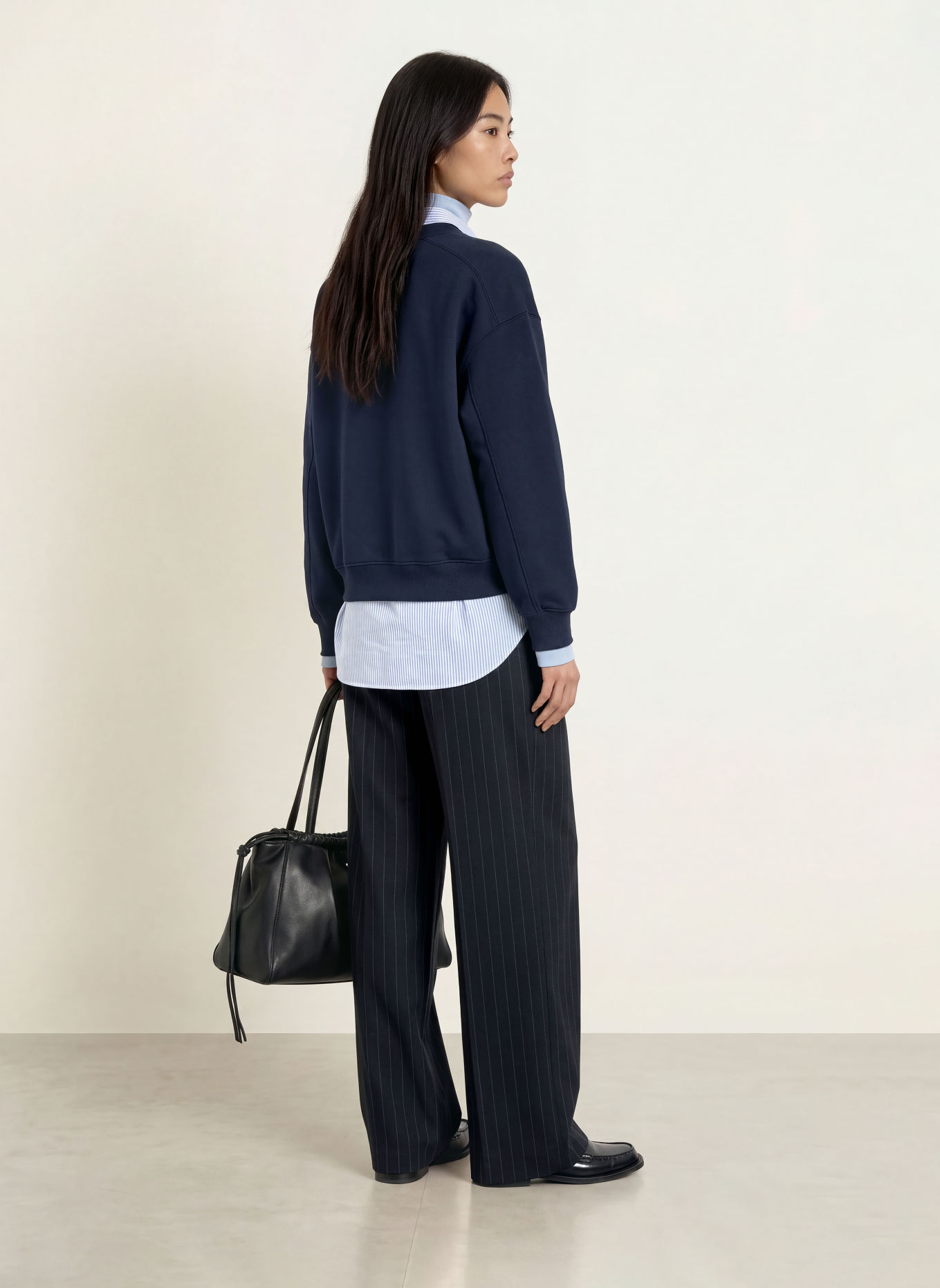 TOMMY HILFIGER Marlene-broek: DONKERBLAUW / GRIJS