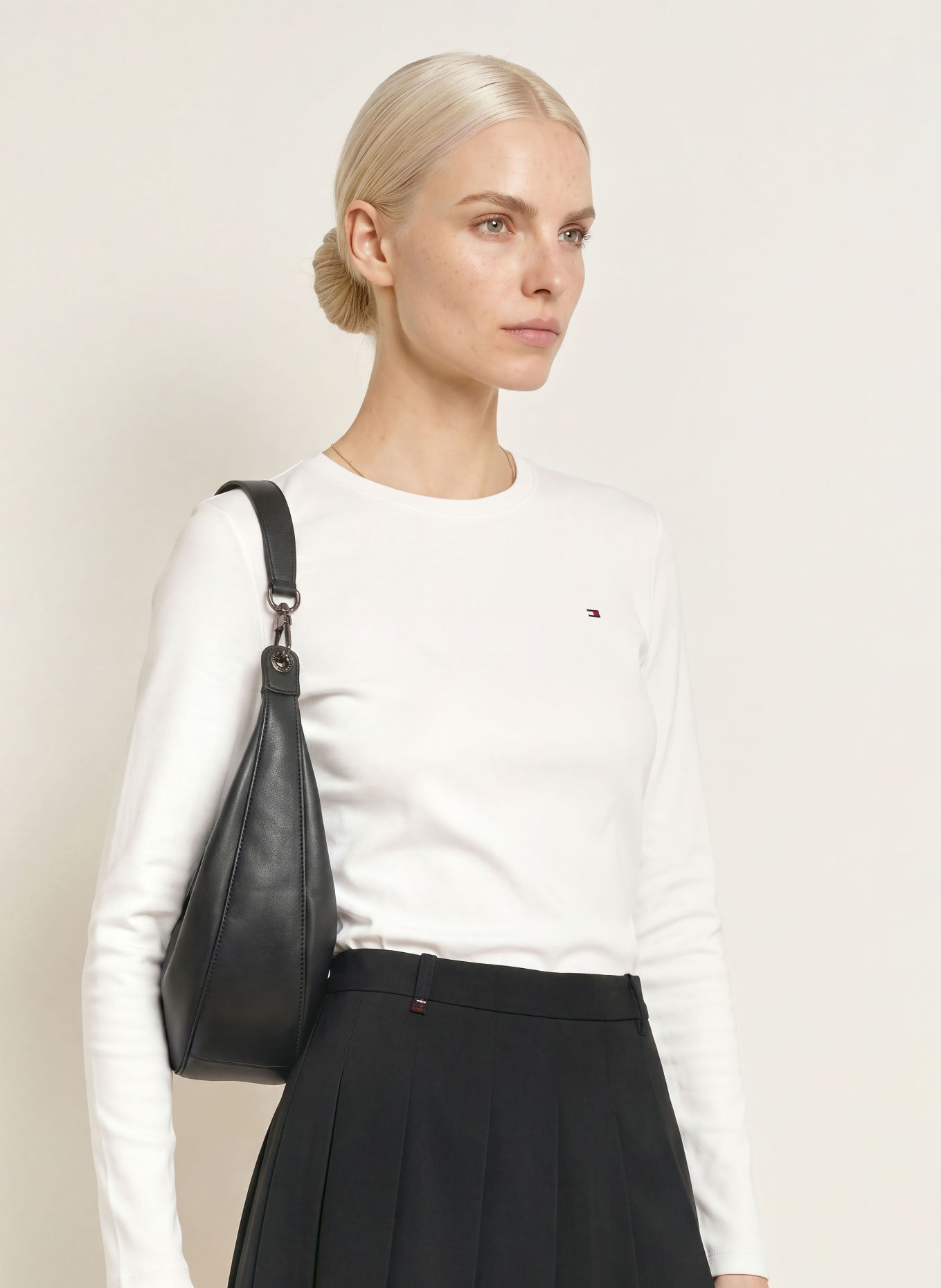 TOMMY HILFIGER Langærmet: HVID