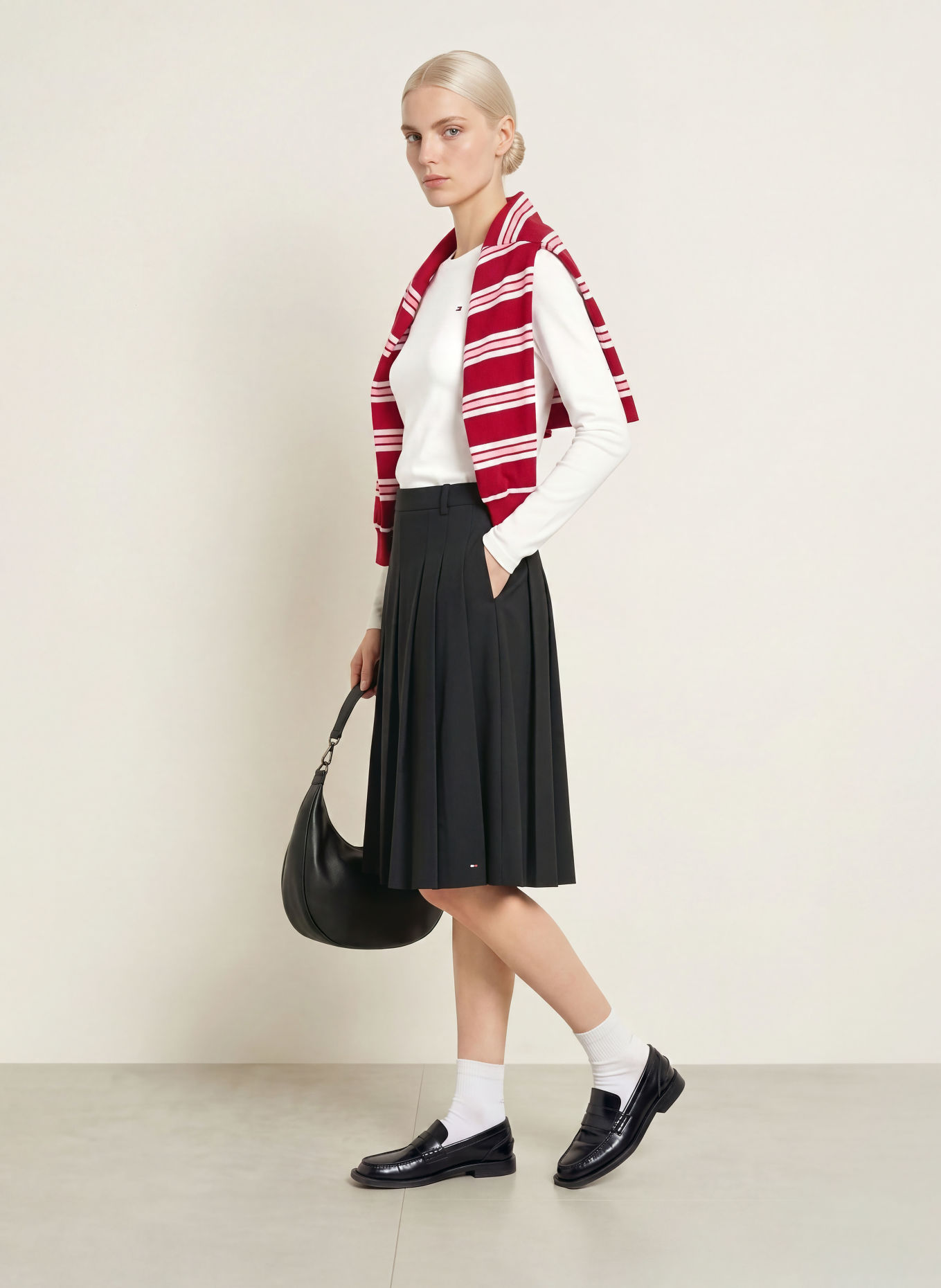 TOMMY HILFIGER Langærmet: HVID