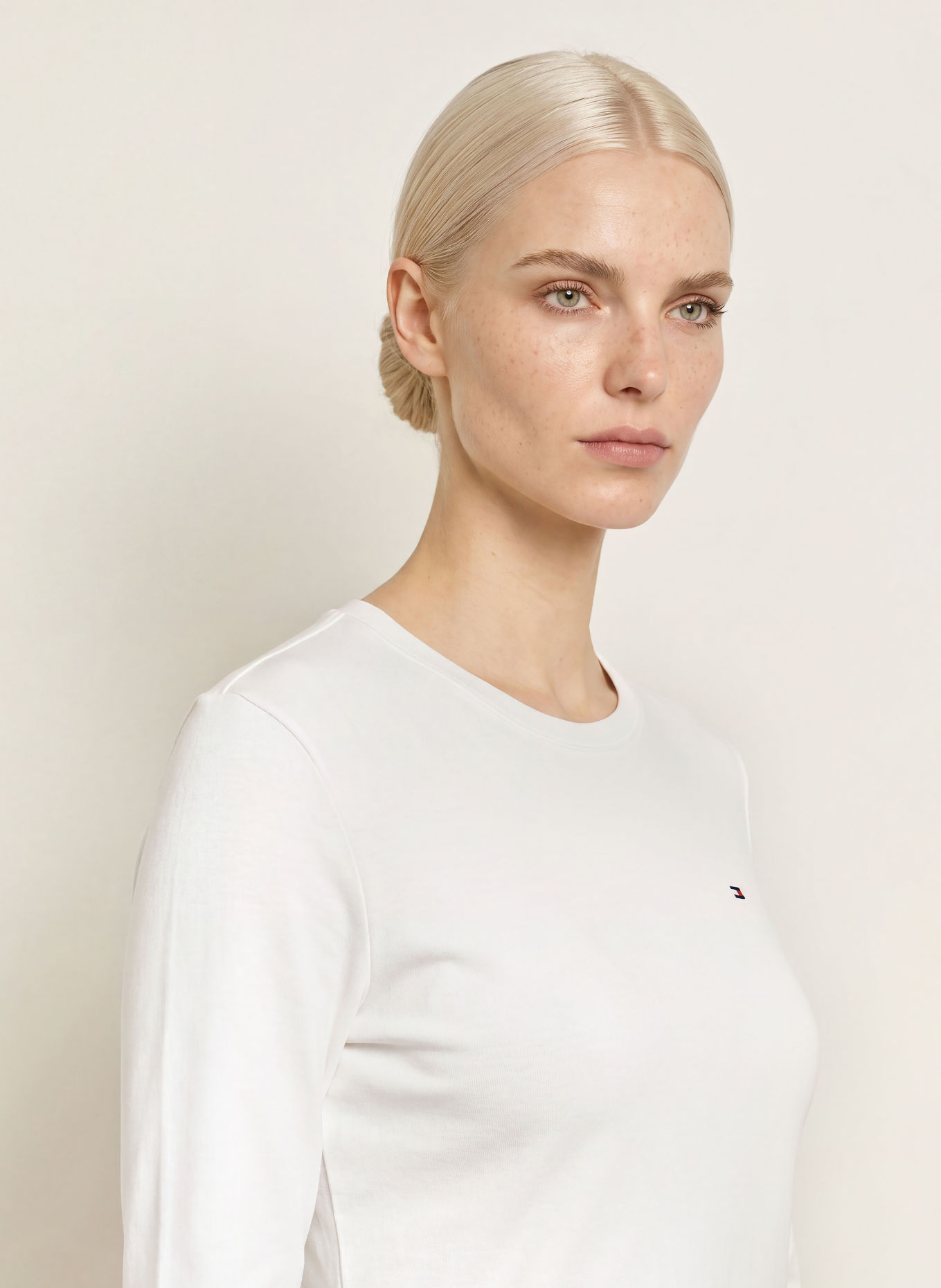 TOMMY HILFIGER Langærmet: HVID