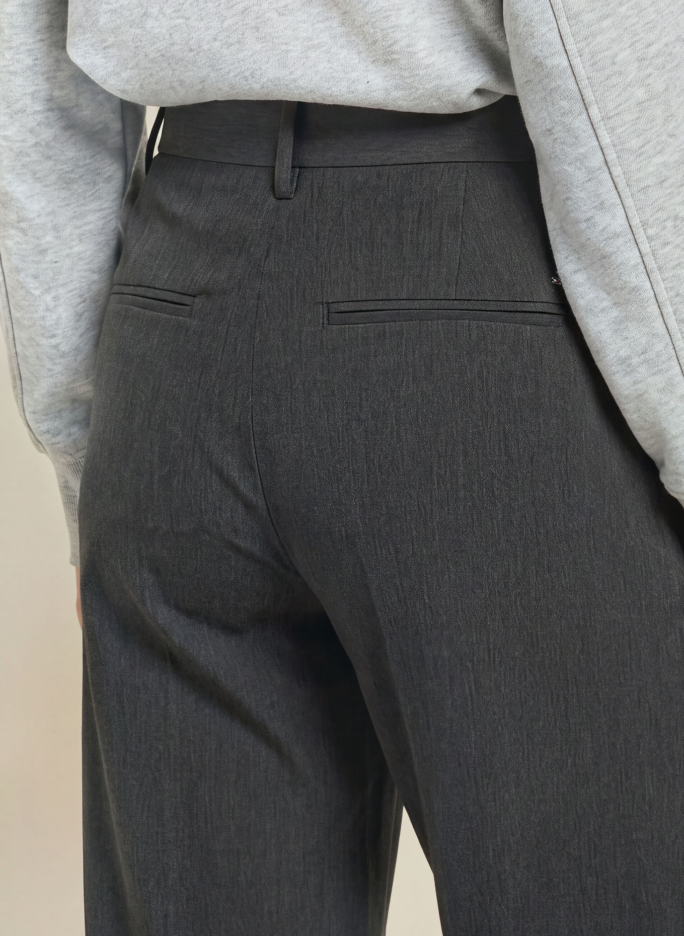 TOMMY HILFIGER Pantalon palazzo: GRIS FONCÉ