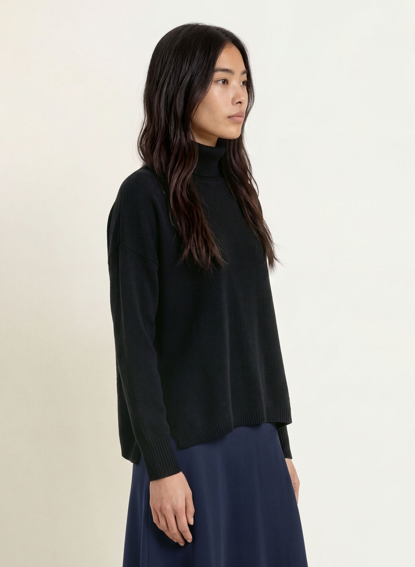 CATNOIR Rollkragenpullover mit Cashmere: SCHWARZ