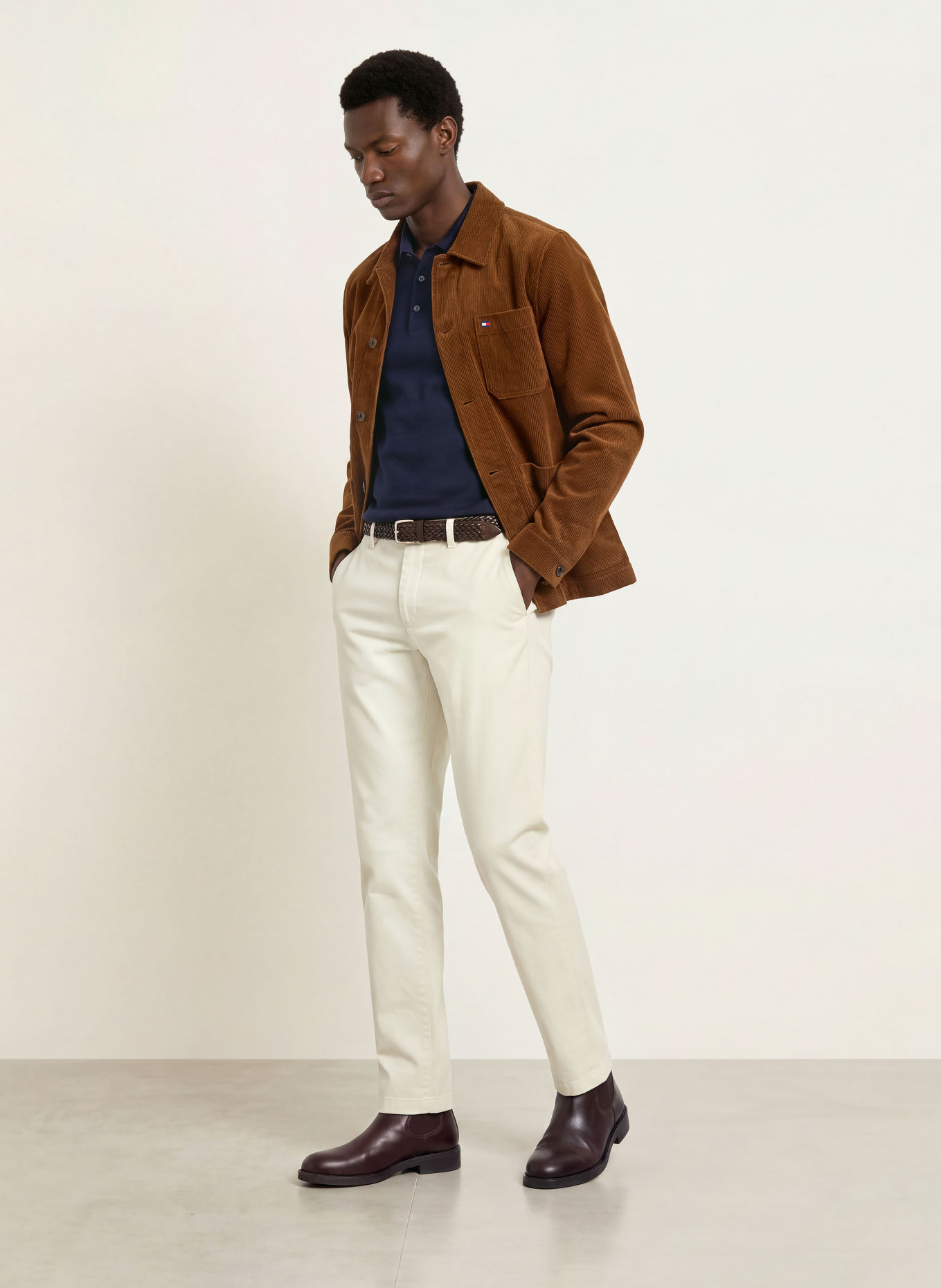 TOMMY HILFIGER Cord-Overjacket: COGNAC