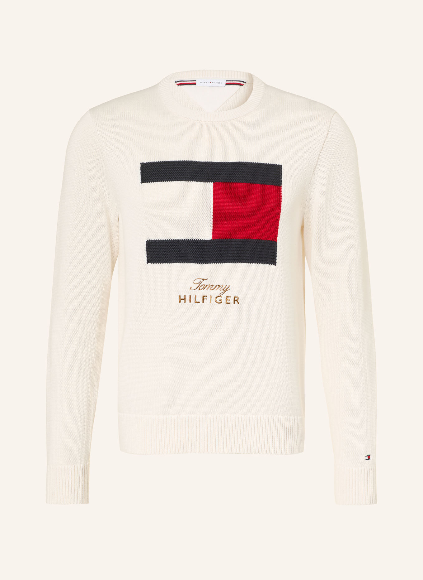 TOMMY HILFIGER Tröja: GRÄDDE / RÖD / SVART