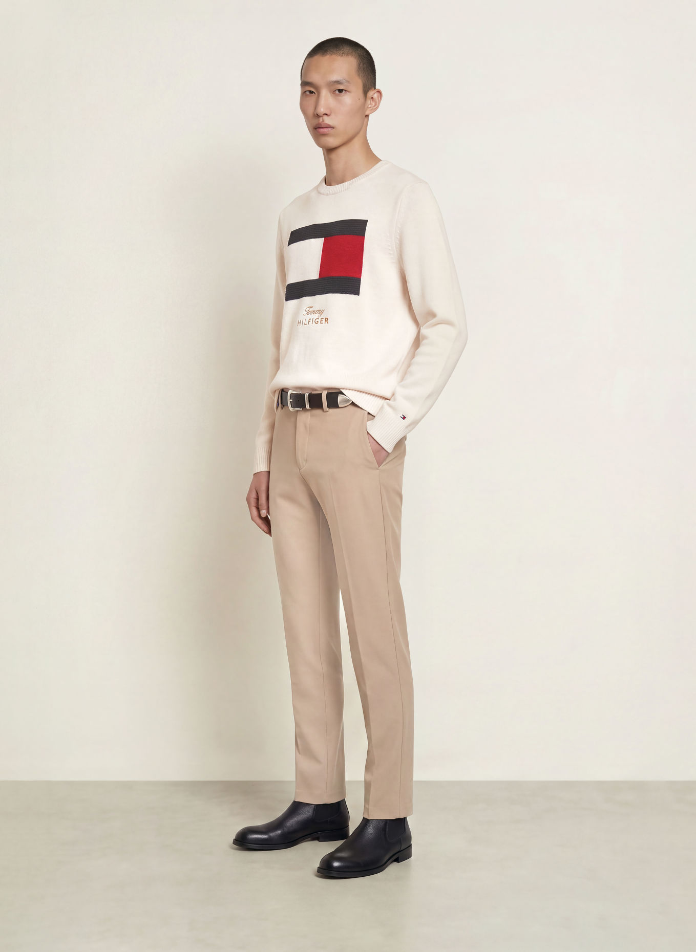 TOMMY HILFIGER Tröja: GRÄDDE / RÖD / SVART