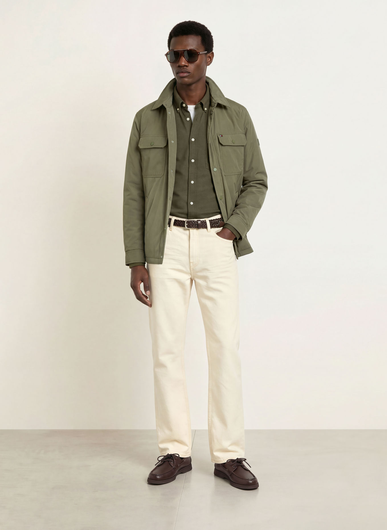 TOMMY HILFIGER Overshirt: OLIVE
