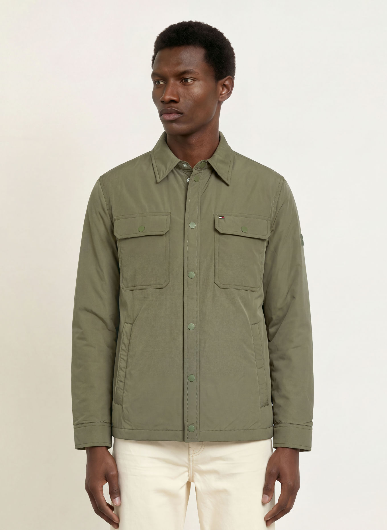 TOMMY HILFIGER Overshirt: OLIVE
