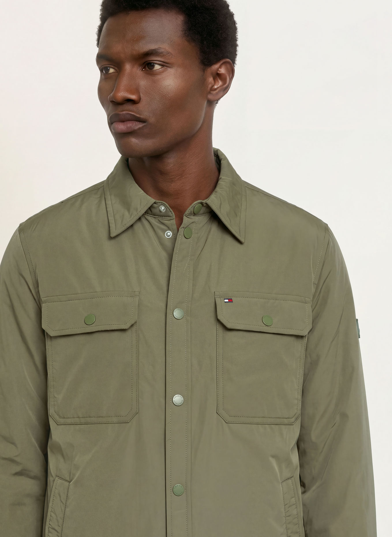 TOMMY HILFIGER Overshirt: OLIVE