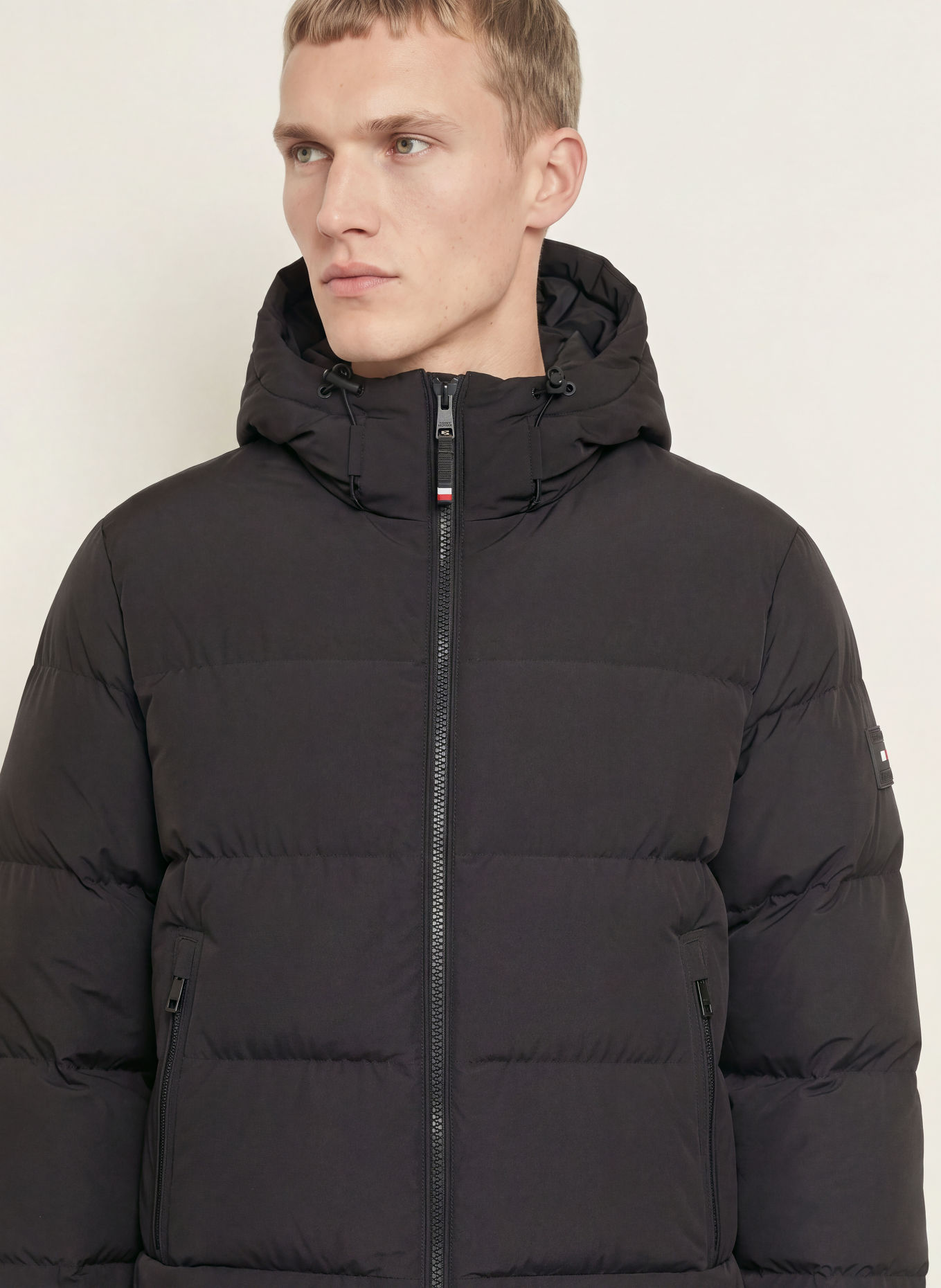 TOMMY HILFIGER Down jacket: BLACK