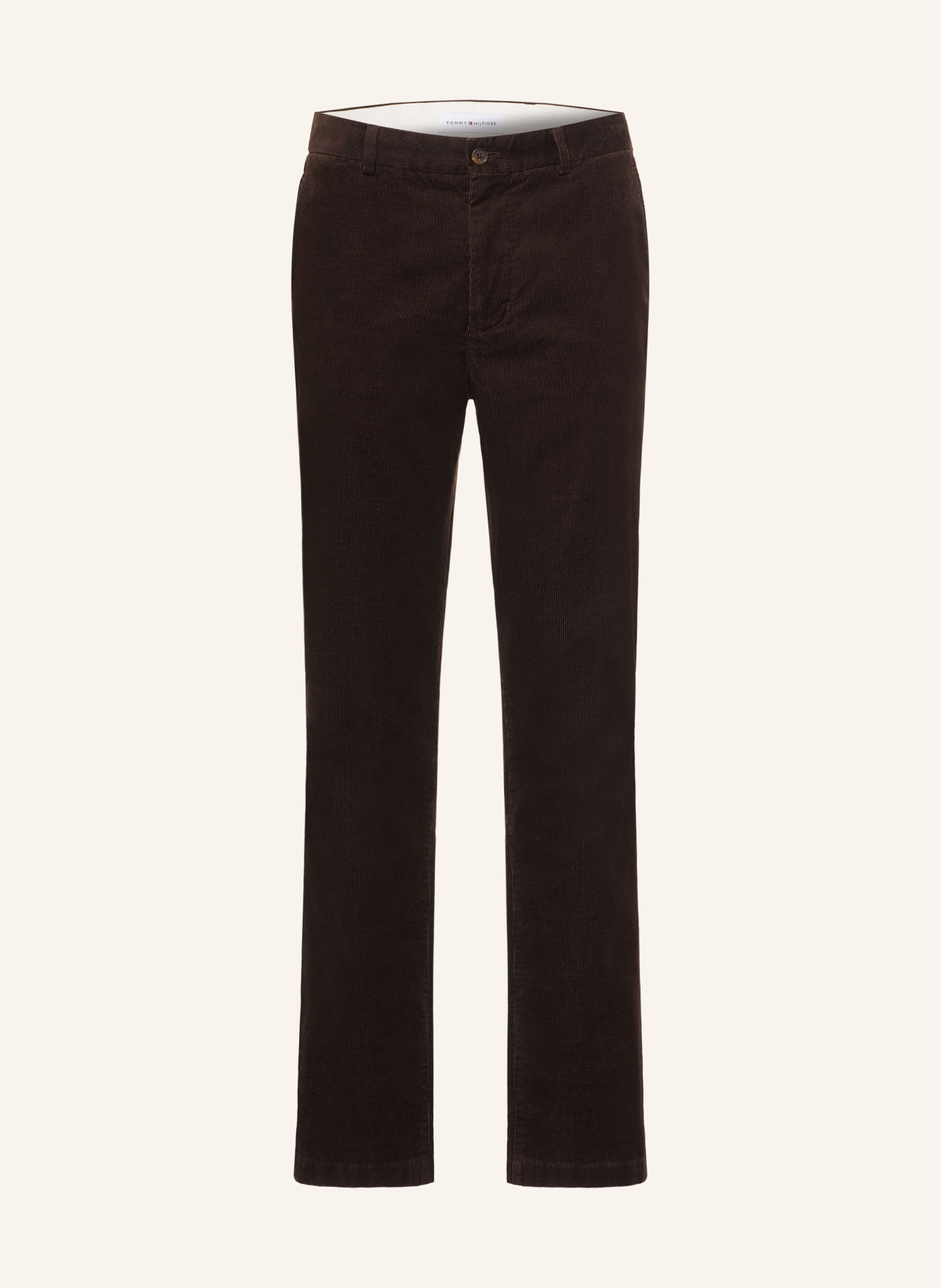 TOMMY HILFIGER Cordchino DENTON Slim Straight Fit: MÖRKBRUN