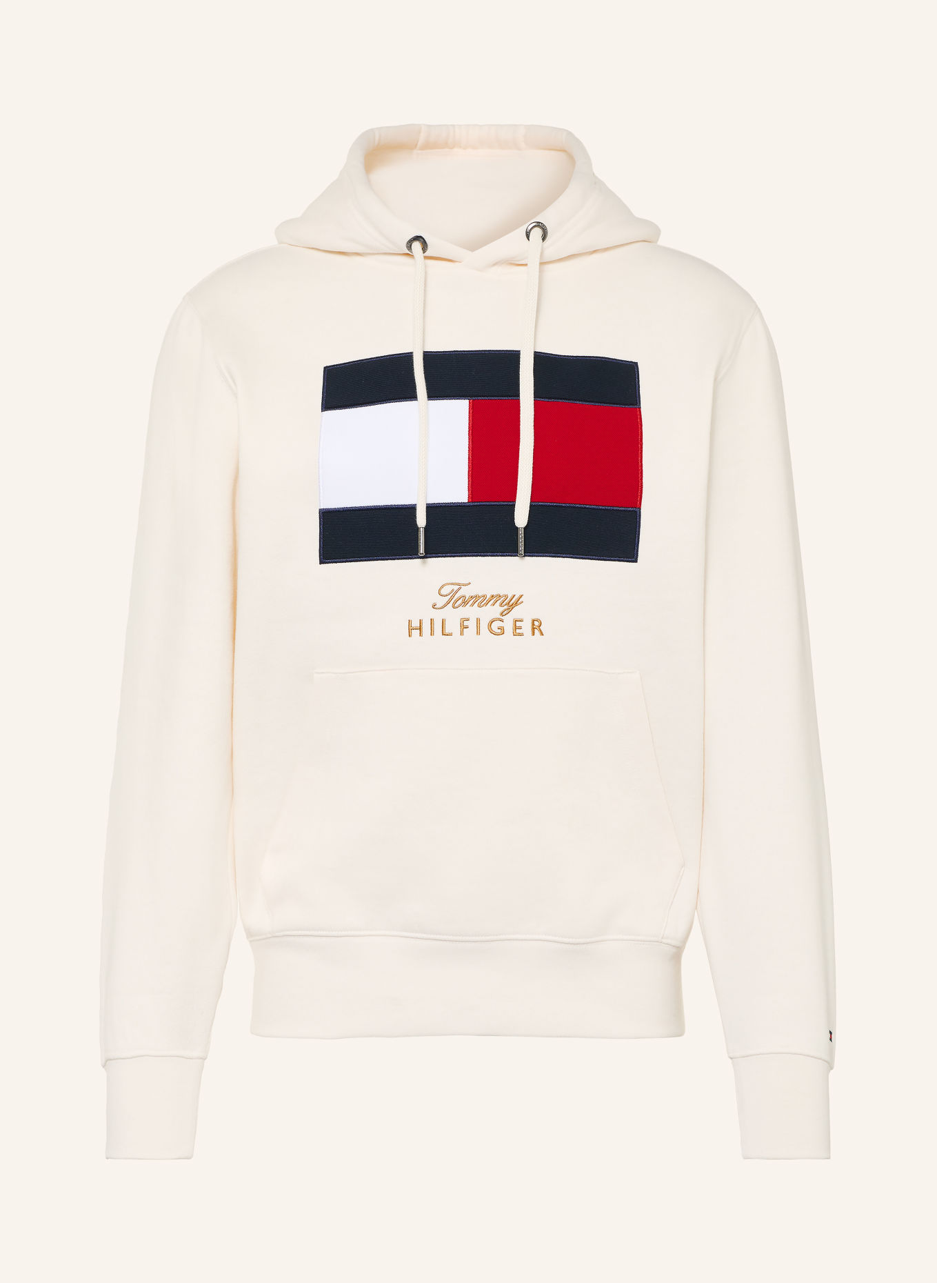 TOMMY HILFIGER Hoodie: ECRU / RÖD / MÖRKBLÅ