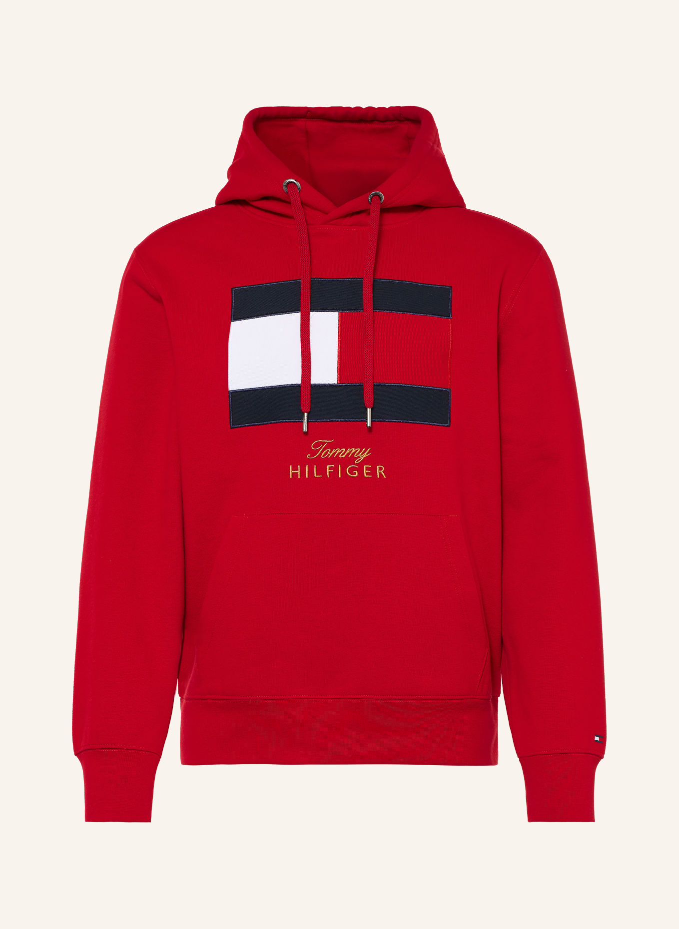 TOMMY HILFIGER Hanorac cu glugă: ROȘU / ALBASTRU ÎNCHIS / ALB