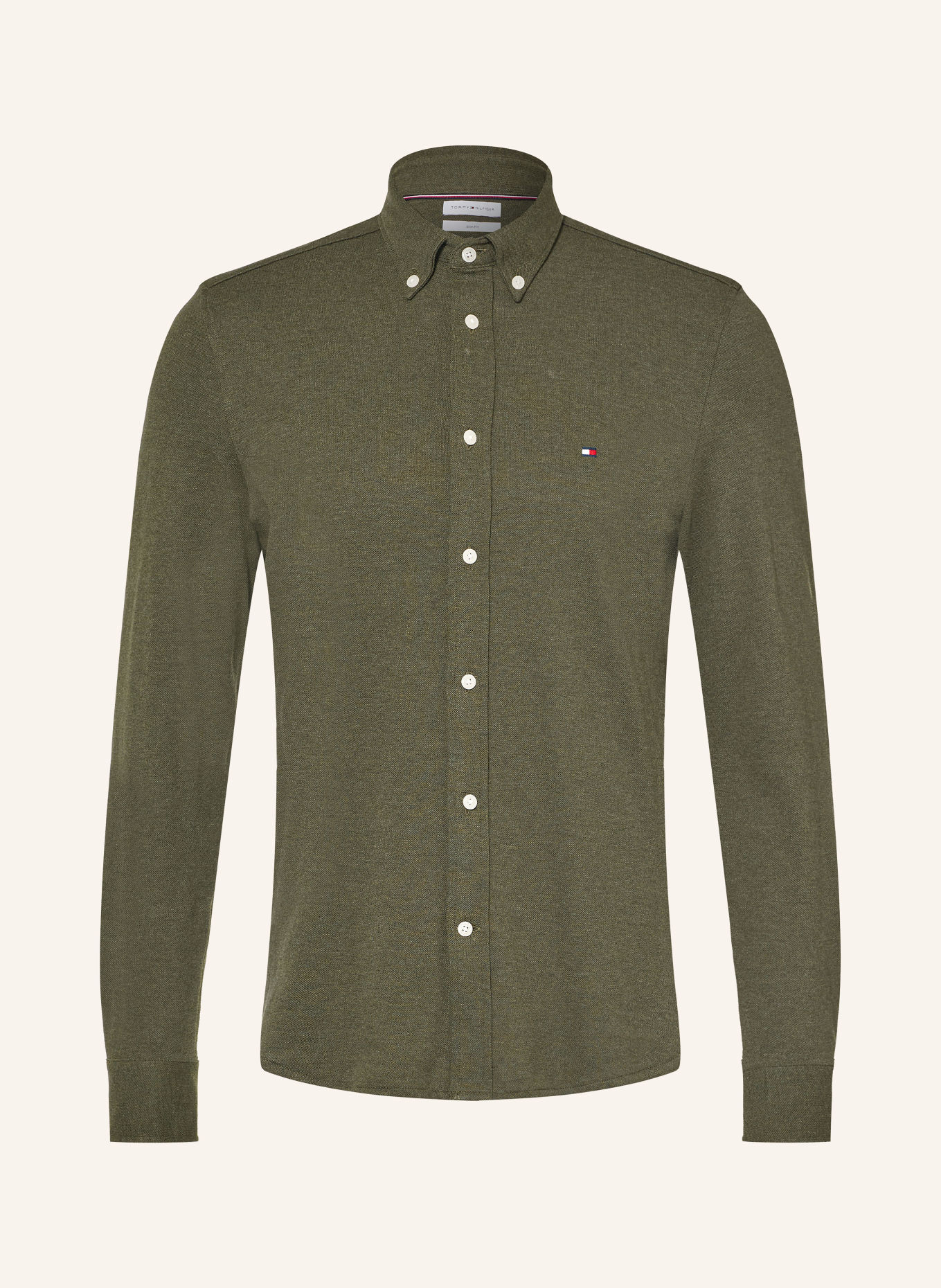 TOMMY HILFIGER Piqué-Hemd Slim Ft: DUNKELGRÜN